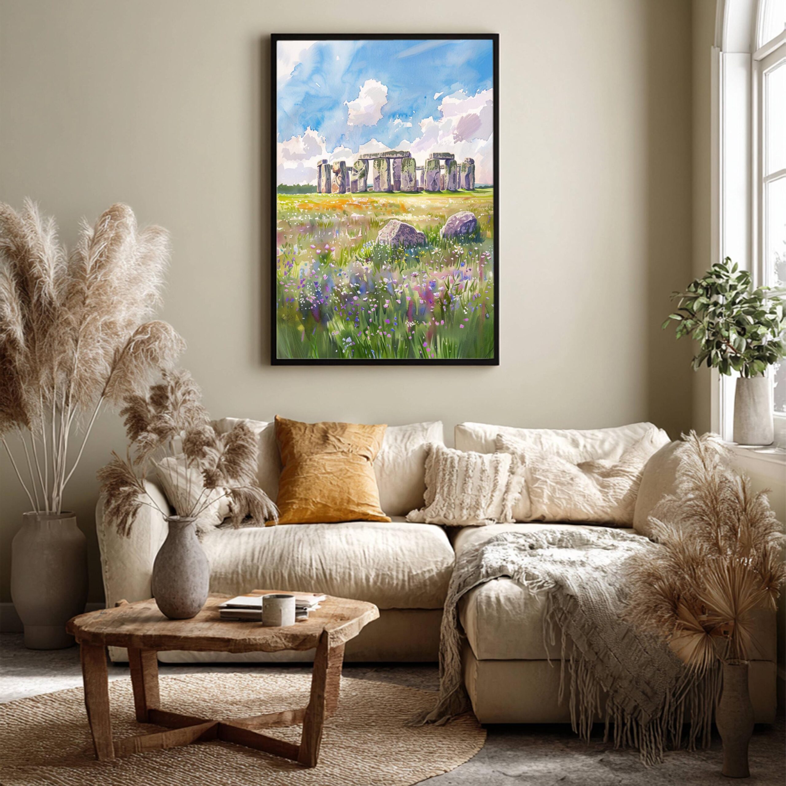 Stonehenge England Watercolor: United Kingdom Travel Art Poster - Image 3