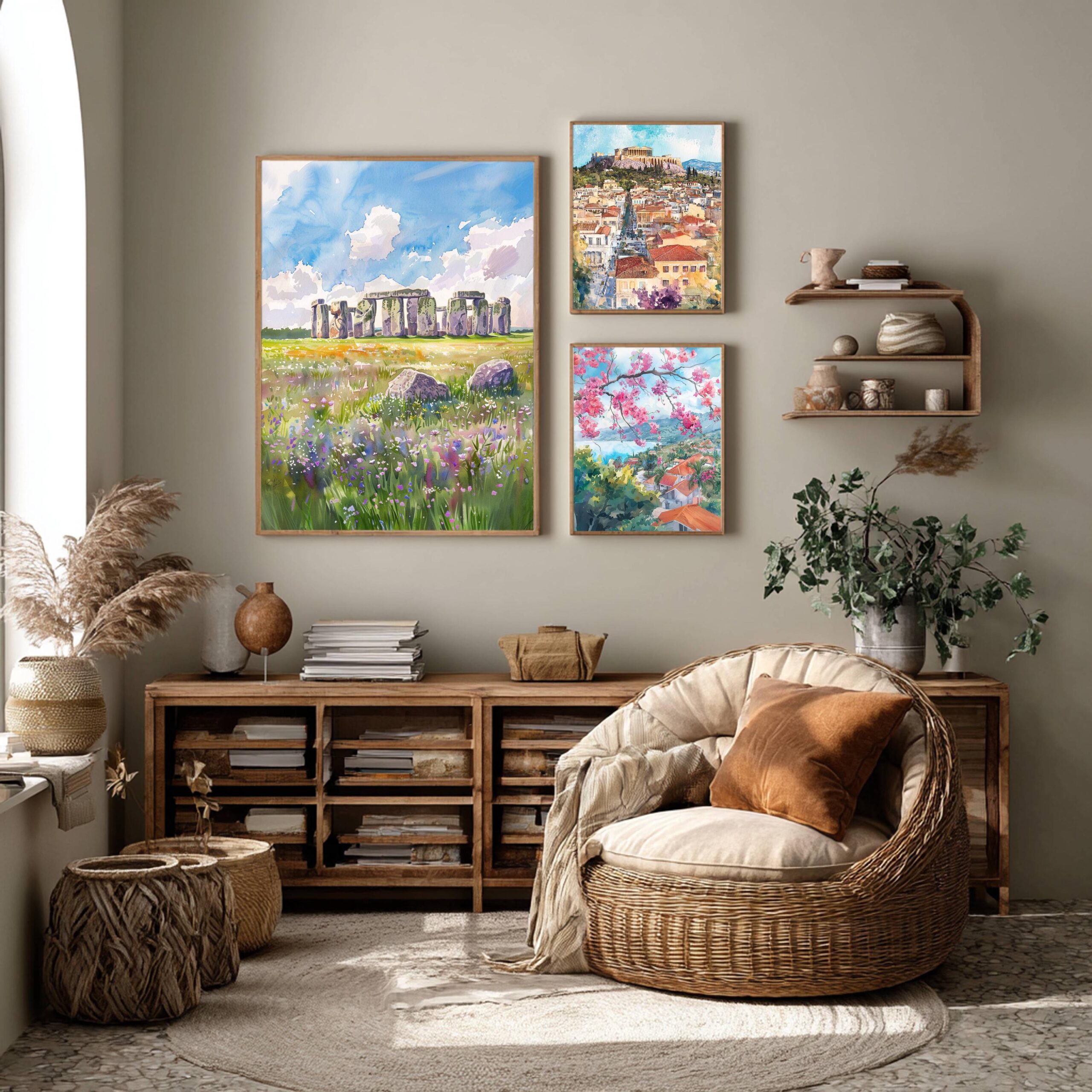 Stonehenge England Watercolor: United Kingdom Travel Art Poster - Image 2