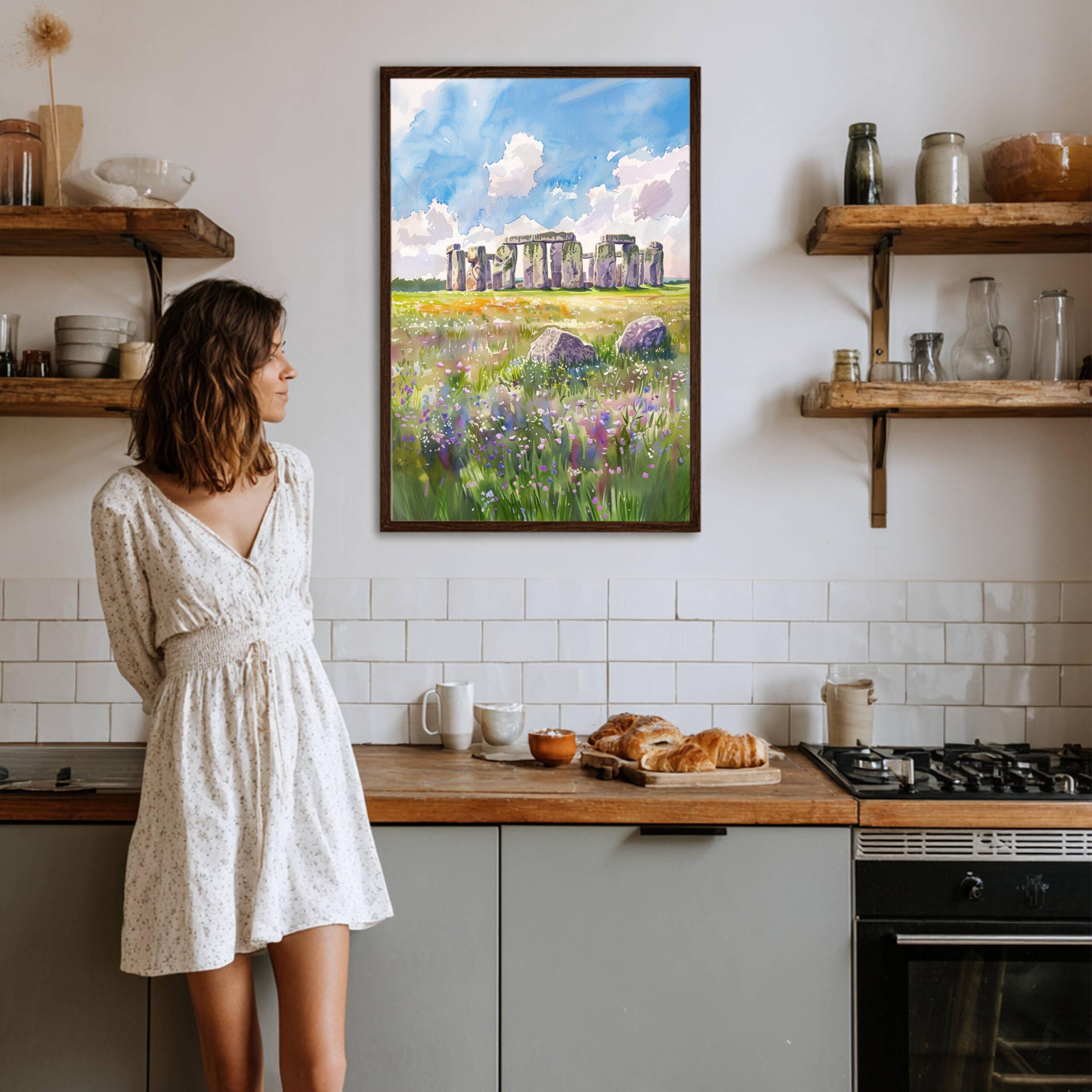 Stonehenge England Watercolor: United Kingdom Travel Art Poster - Image 7