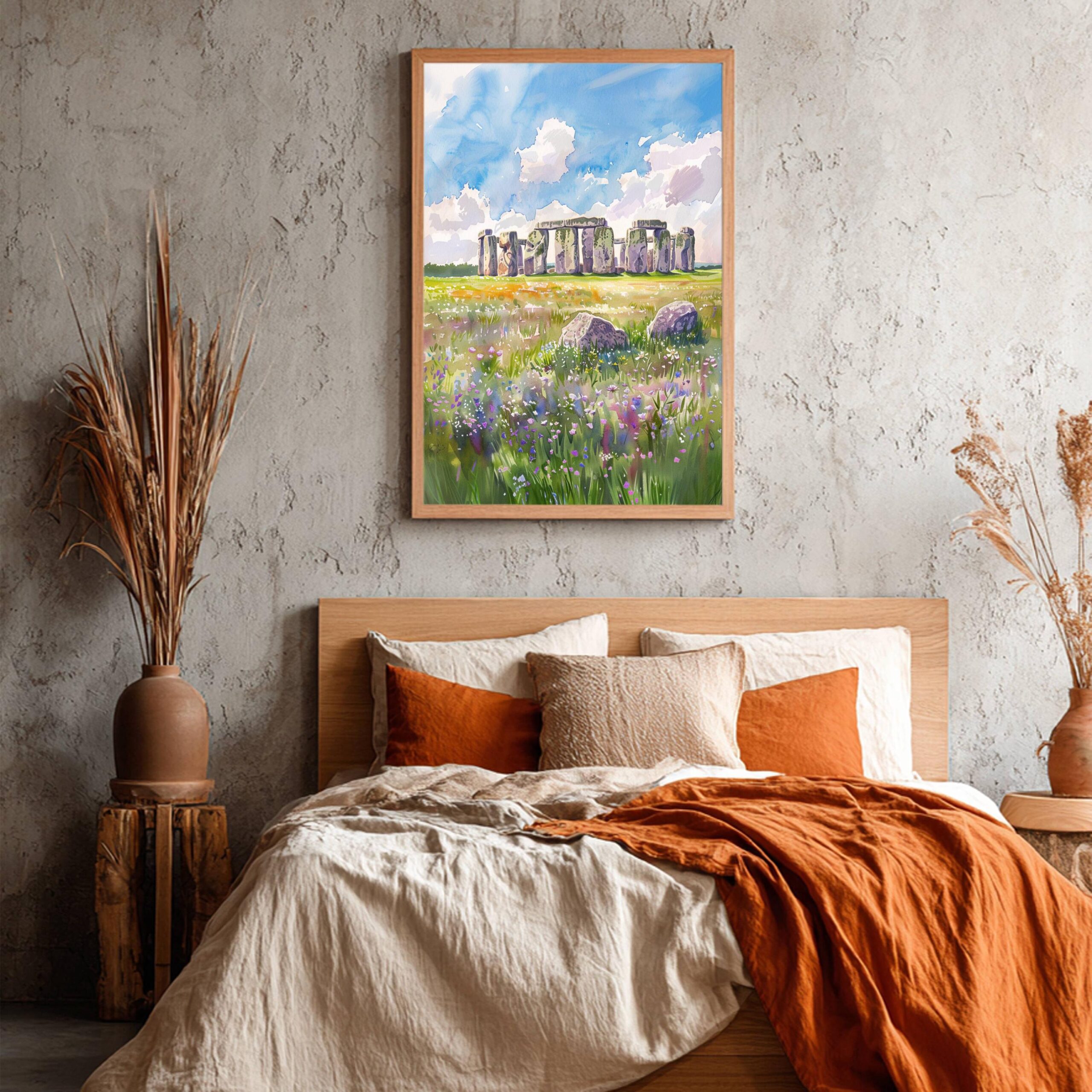 Stonehenge England Watercolor: United Kingdom Travel Art Poster - Image 4