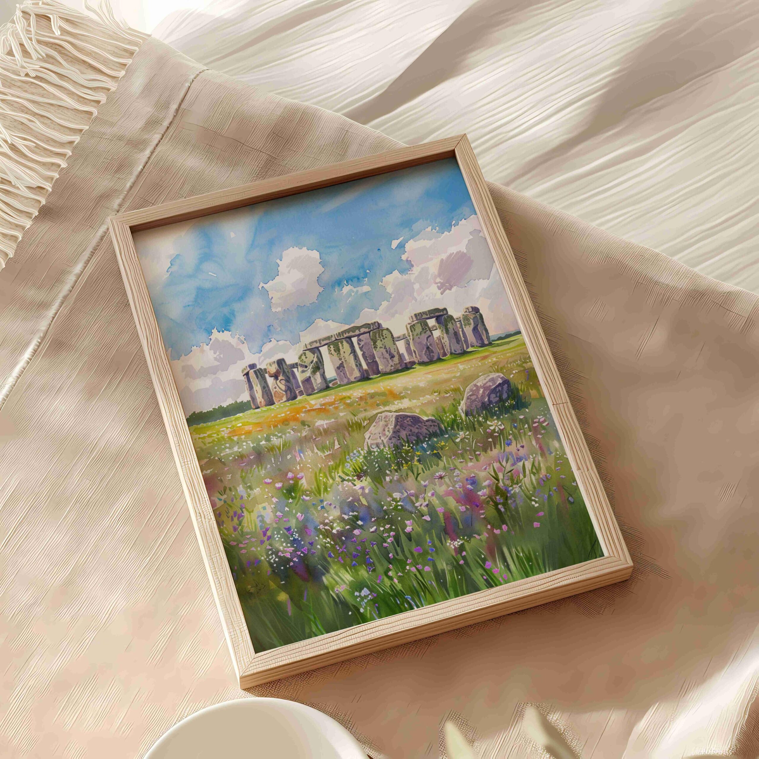 Stonehenge England Watercolor: United Kingdom Travel Art Poster - Image 5