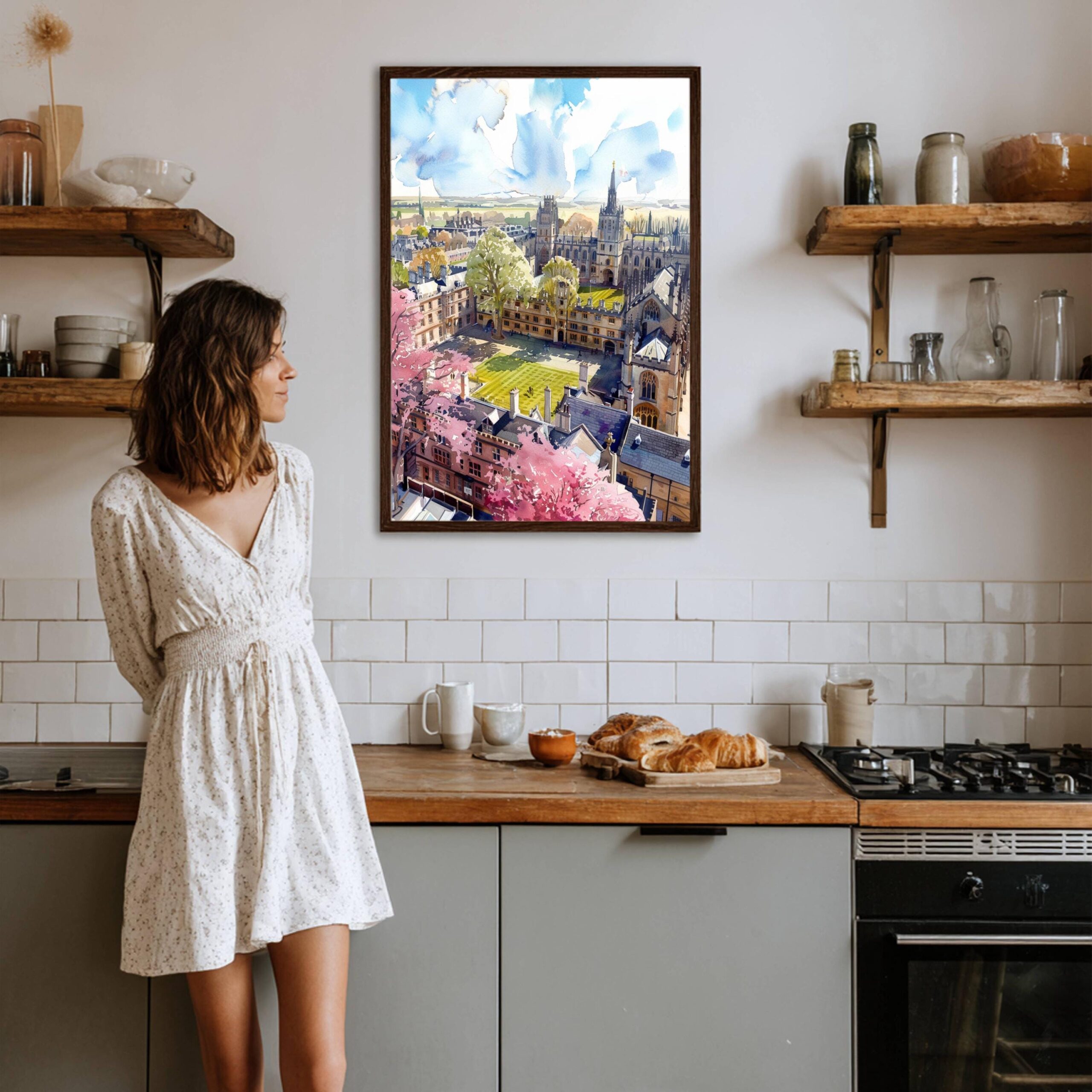 Cambridge University England Watercolor: United Kingdom Travel Art Poster - Image 7