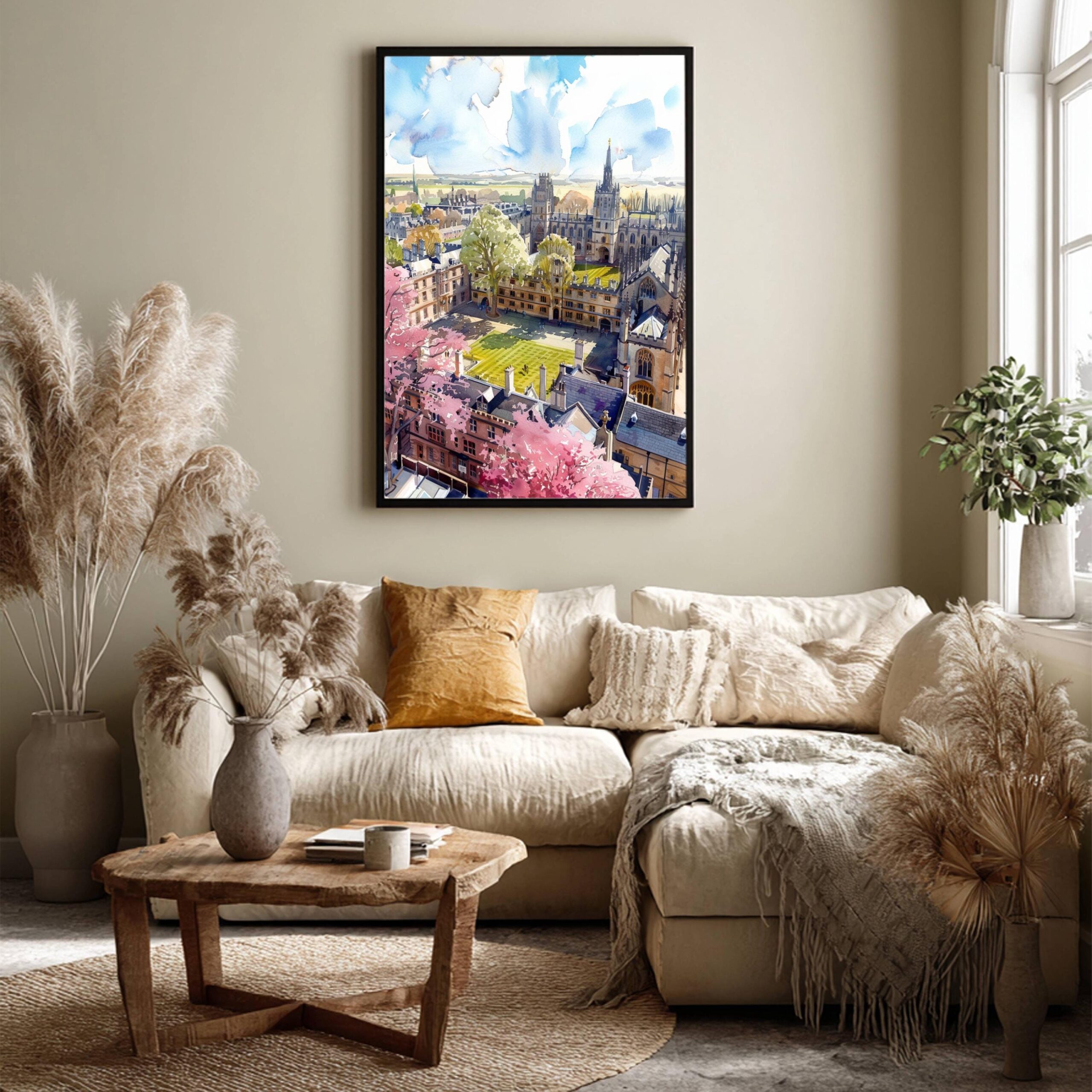 Cambridge University England Watercolor: United Kingdom Travel Art Poster - Image 3