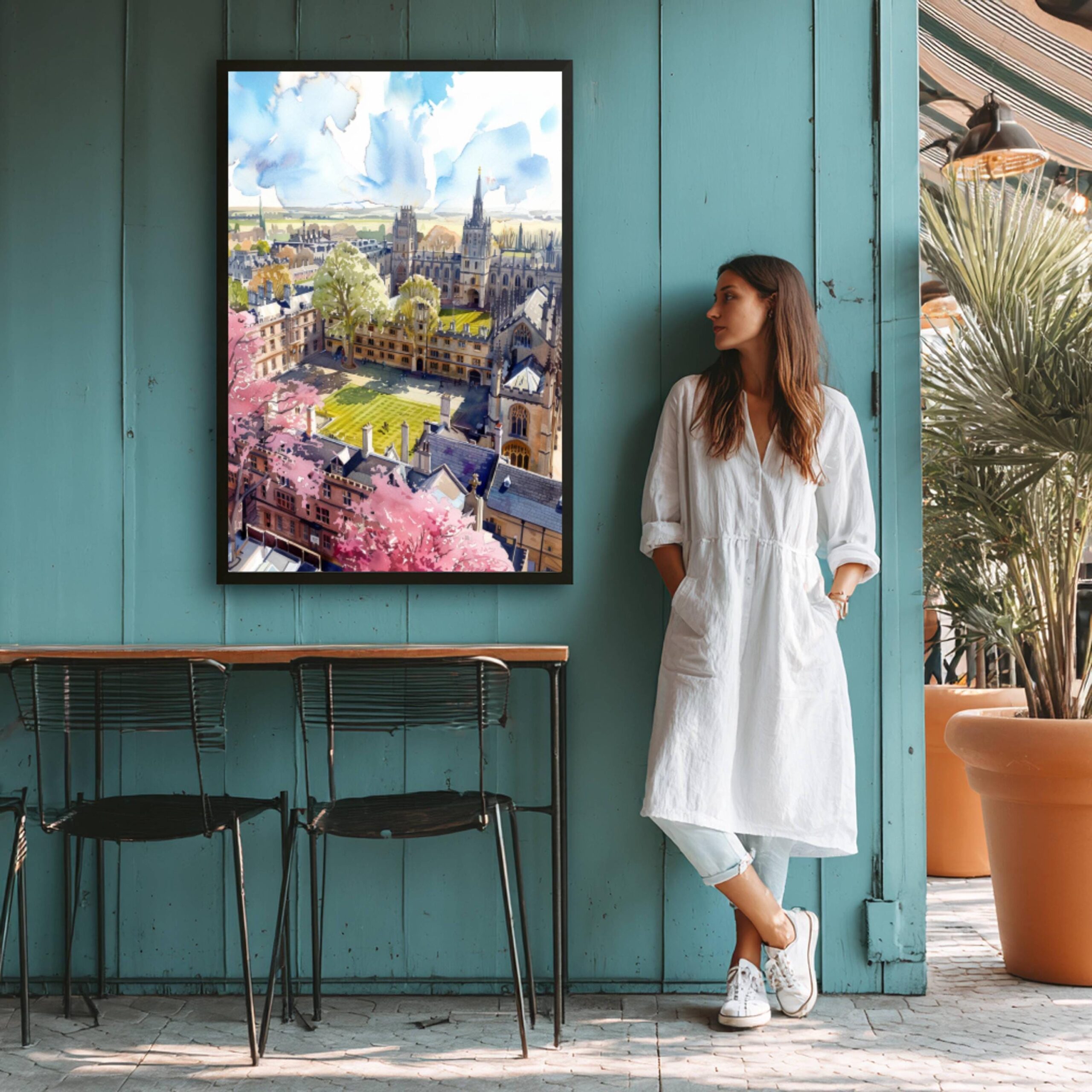 Cambridge University England Watercolor: United Kingdom Travel Art Poster - Image 8