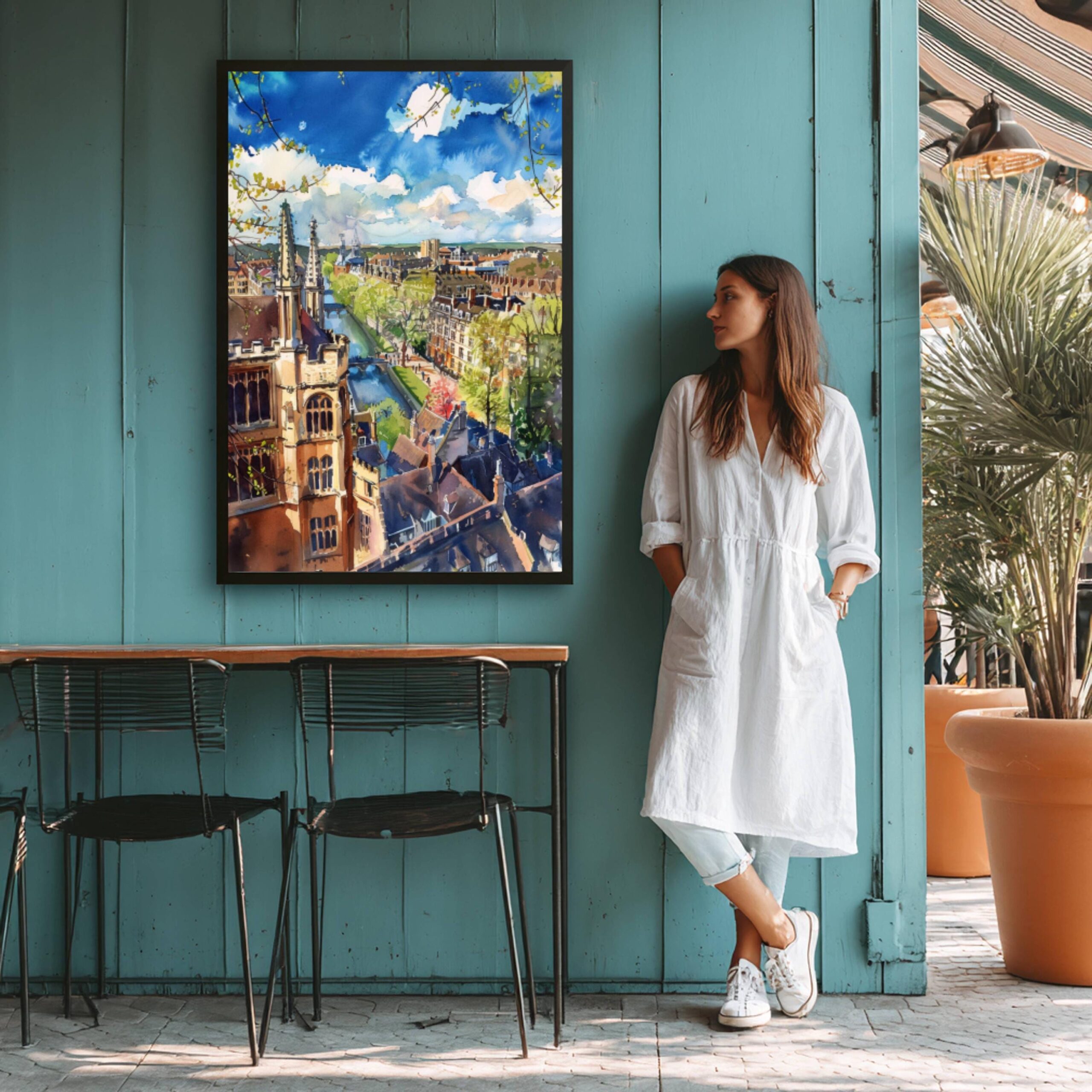 Cambridge England Watercolor: United Kingdom Travel Art Poster - Image 8