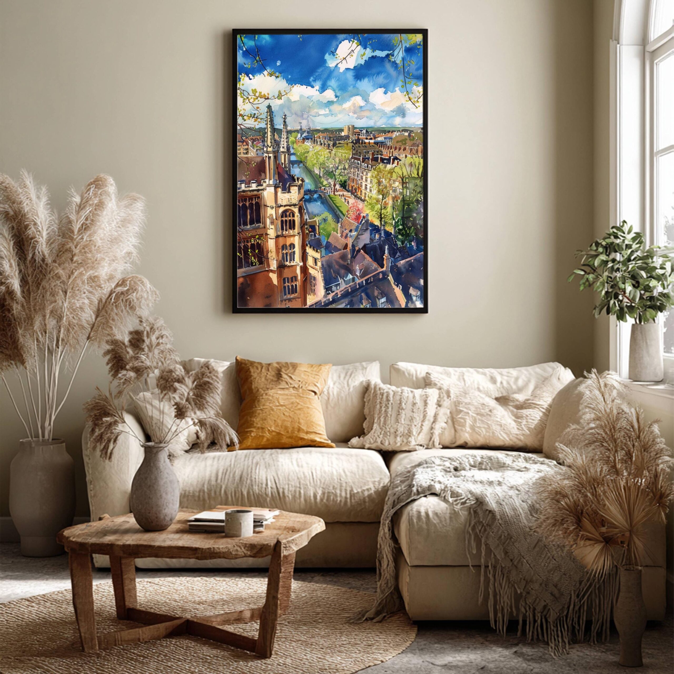 Cambridge England Watercolor: United Kingdom Travel Art Poster - Image 3