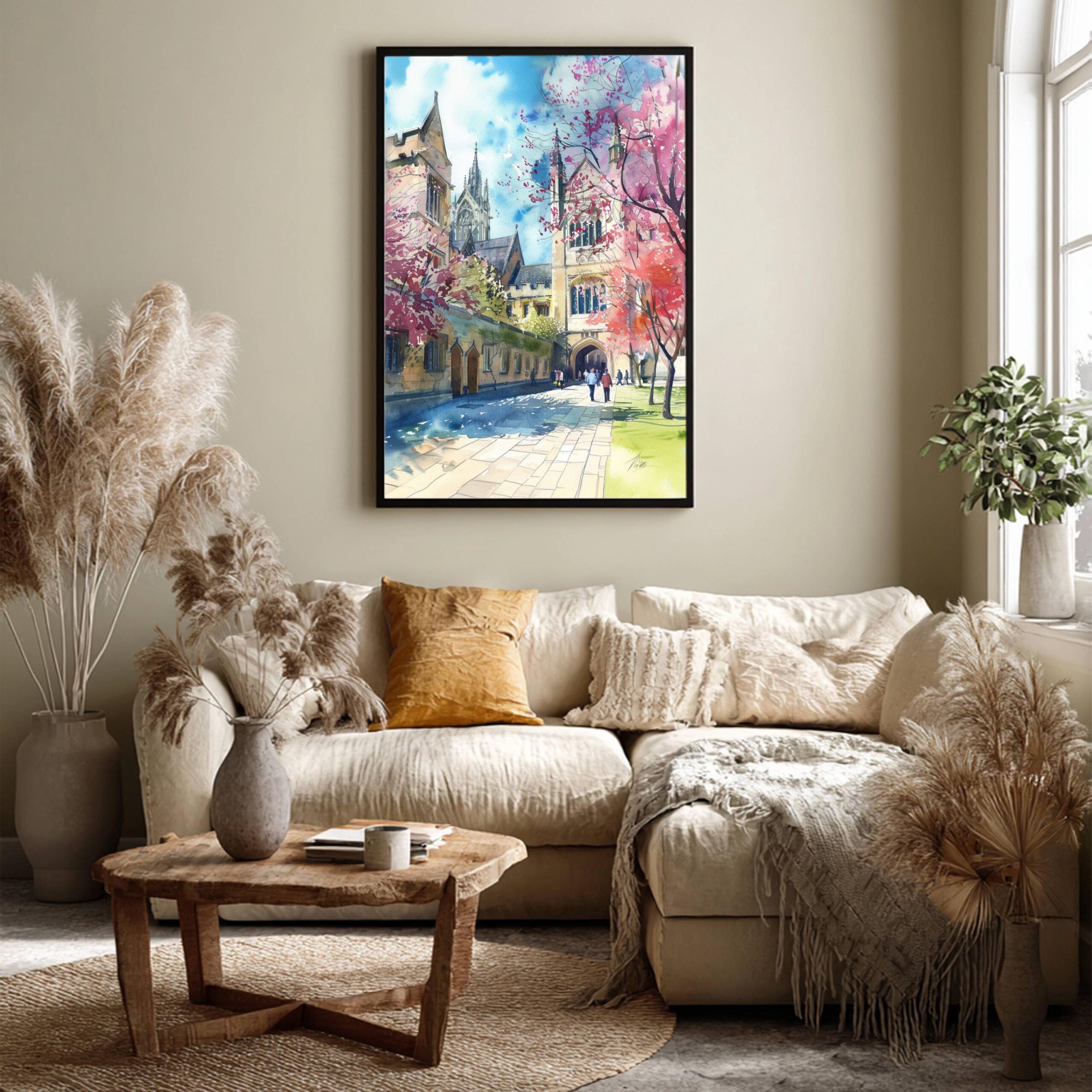 Oxford University England Watercolor: United Kingdom Travel Art Poster - Image 3