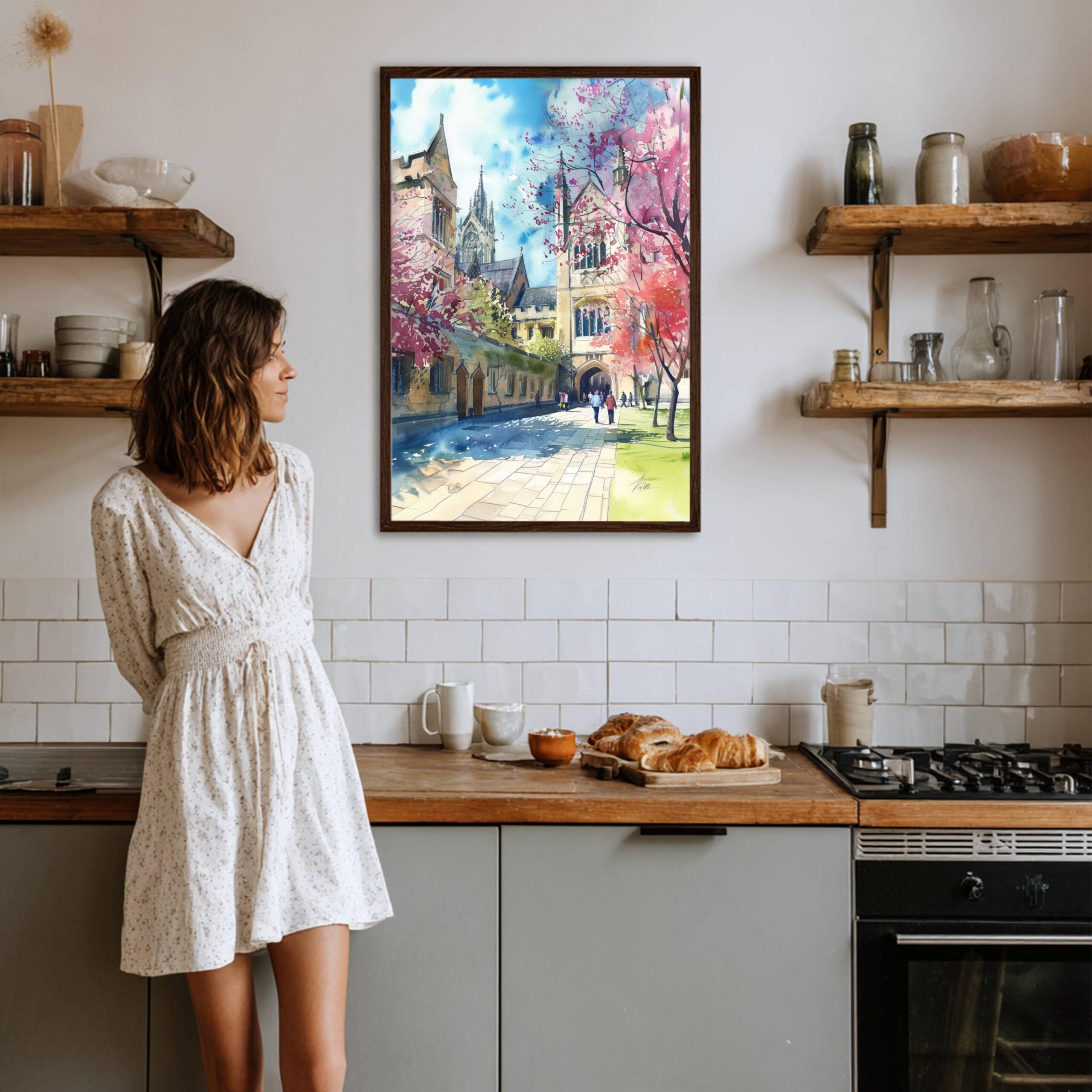 Oxford University England Watercolor: United Kingdom Travel Art Poster - Image 7