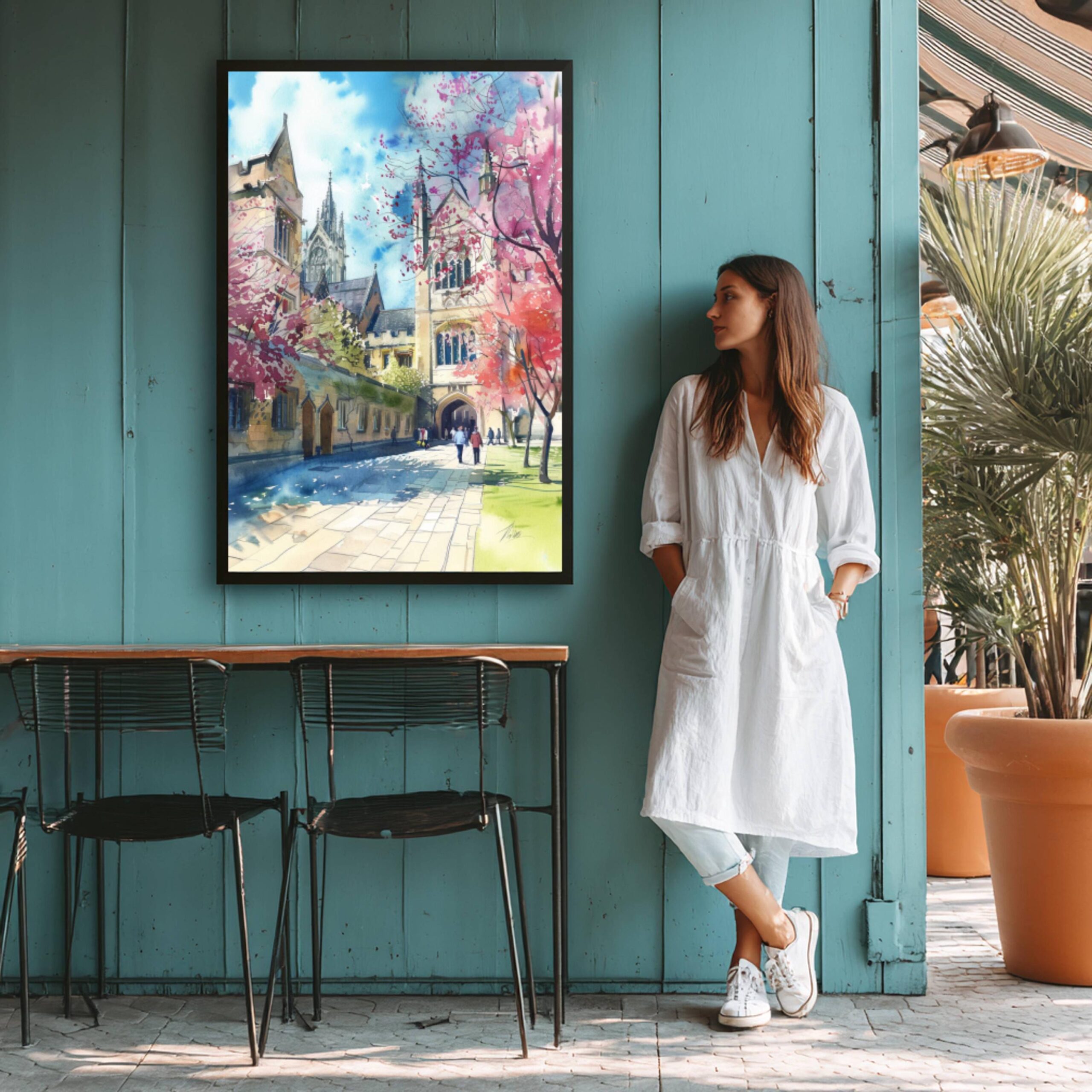 Oxford University England Watercolor: United Kingdom Travel Art Poster - Image 8