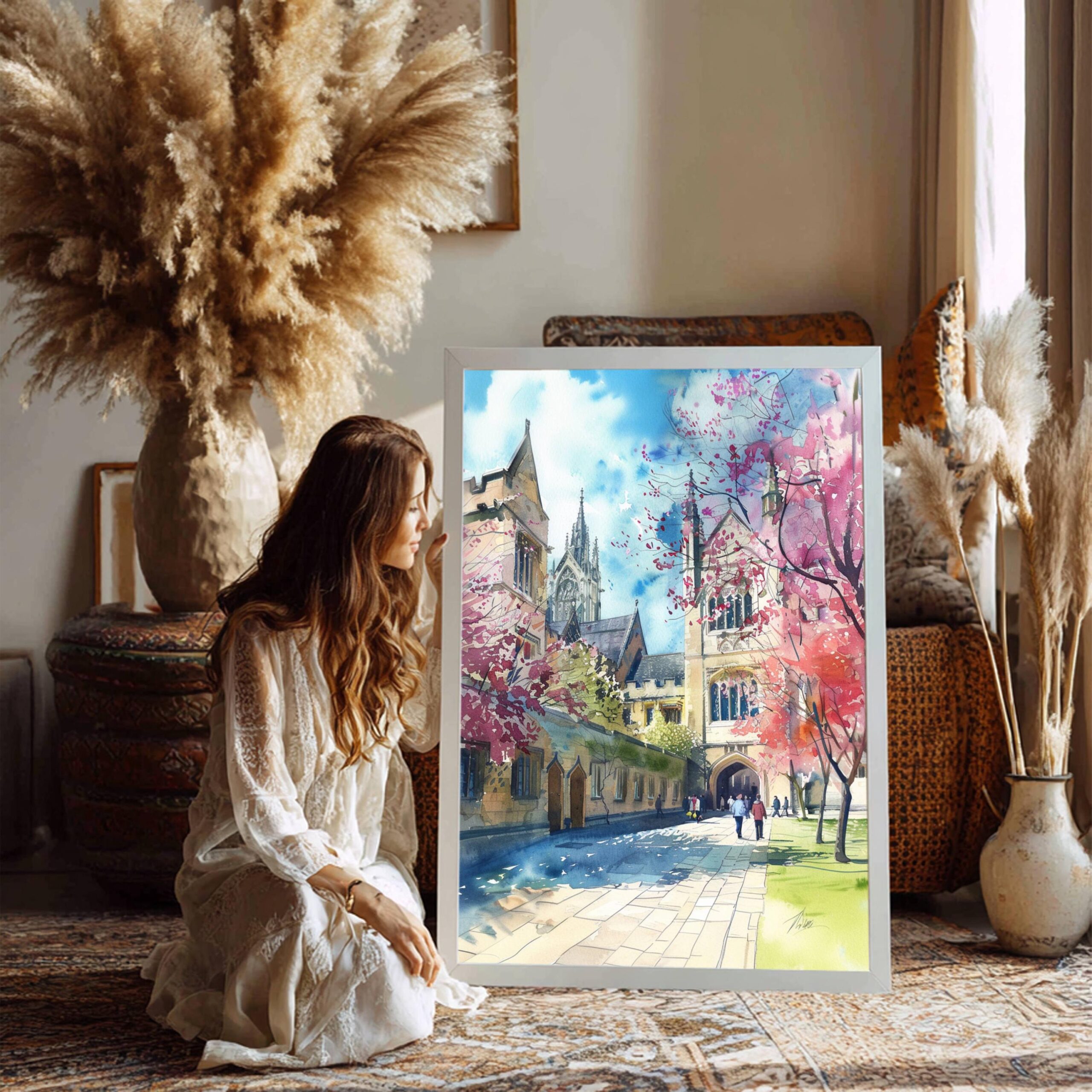 Oxford University England Watercolor: United Kingdom Travel Art Poster - Image 6