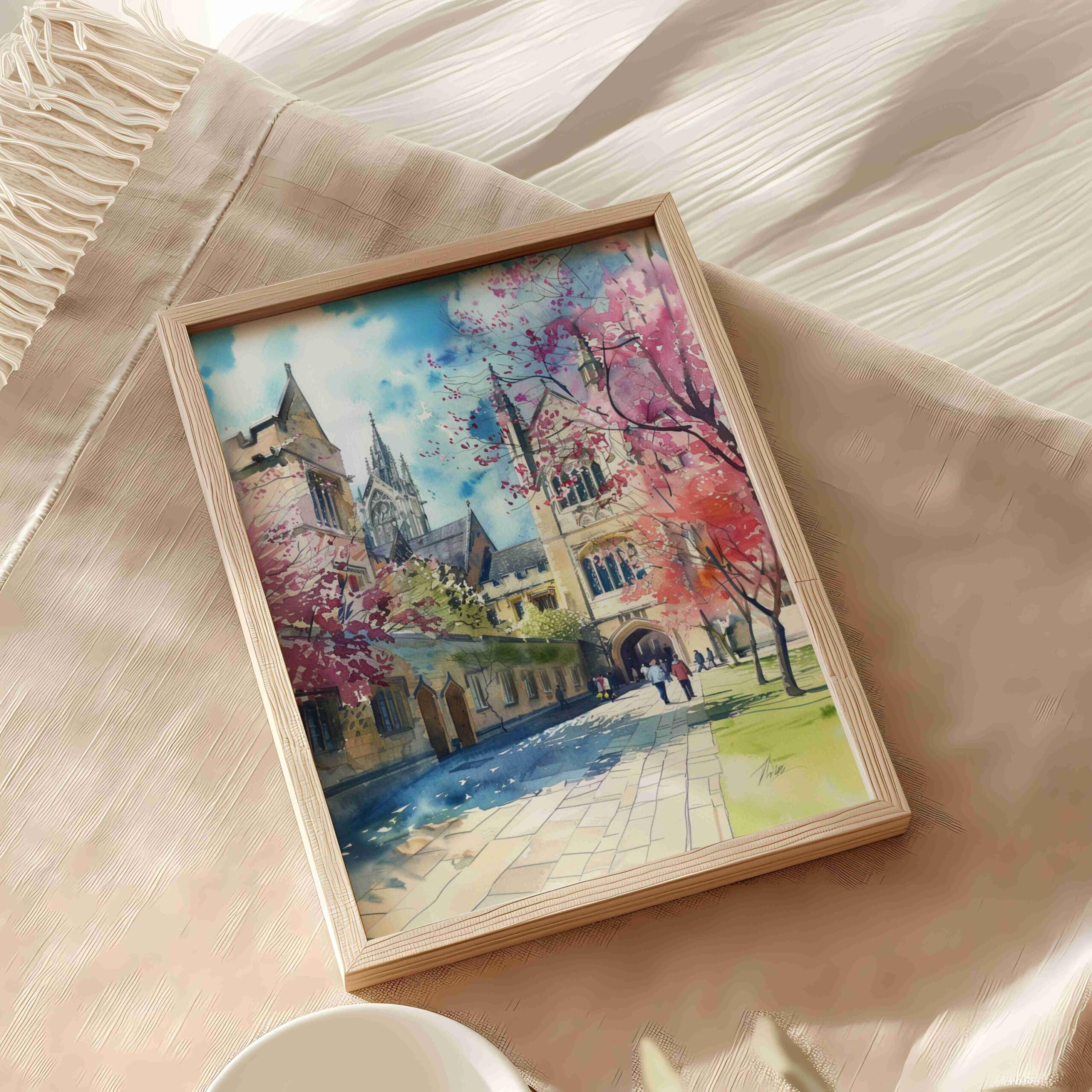 Oxford University England Watercolor: United Kingdom Travel Art Poster - Image 5