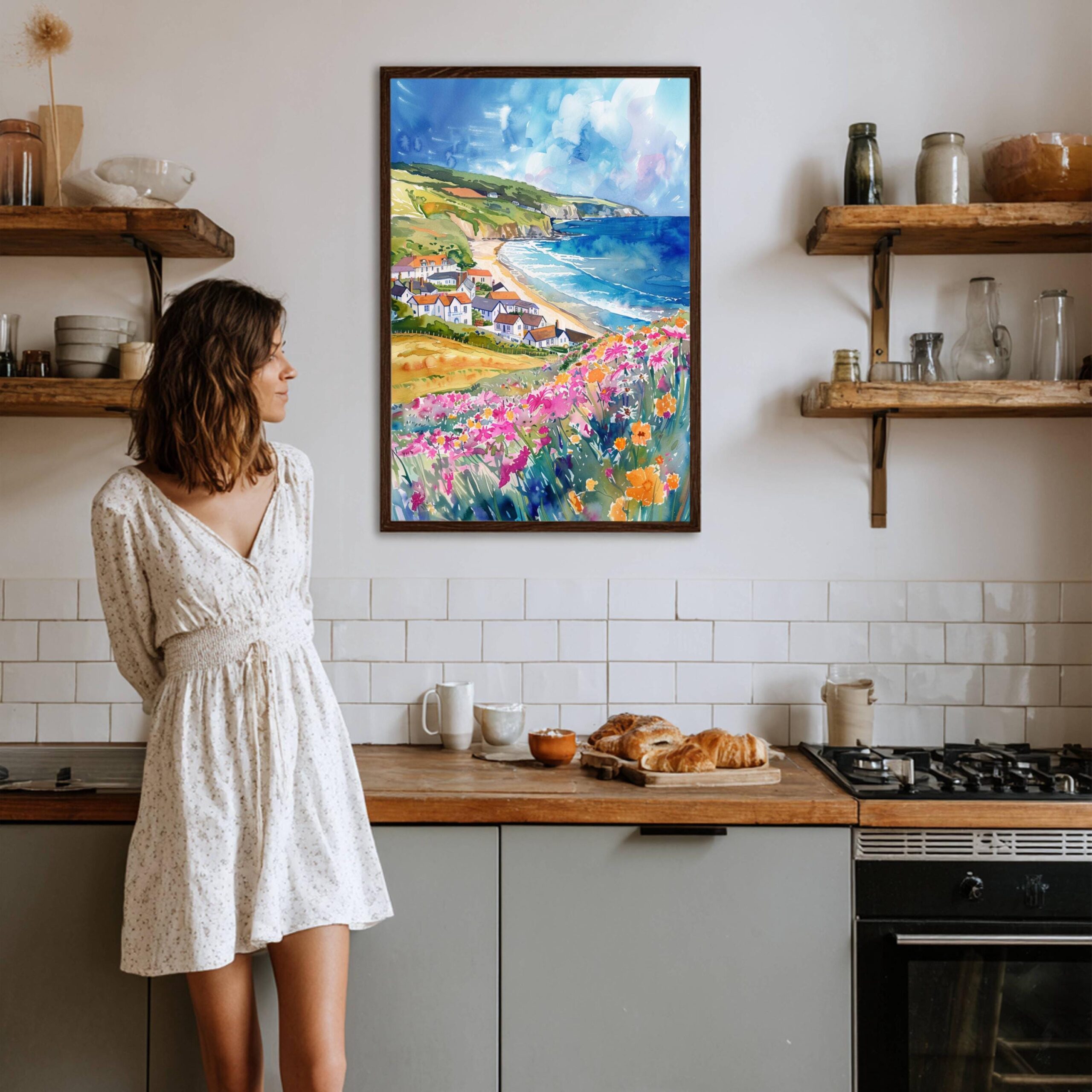 Woolacombe England Watercolor: United Kingdom Travel Art Poster - Image 7