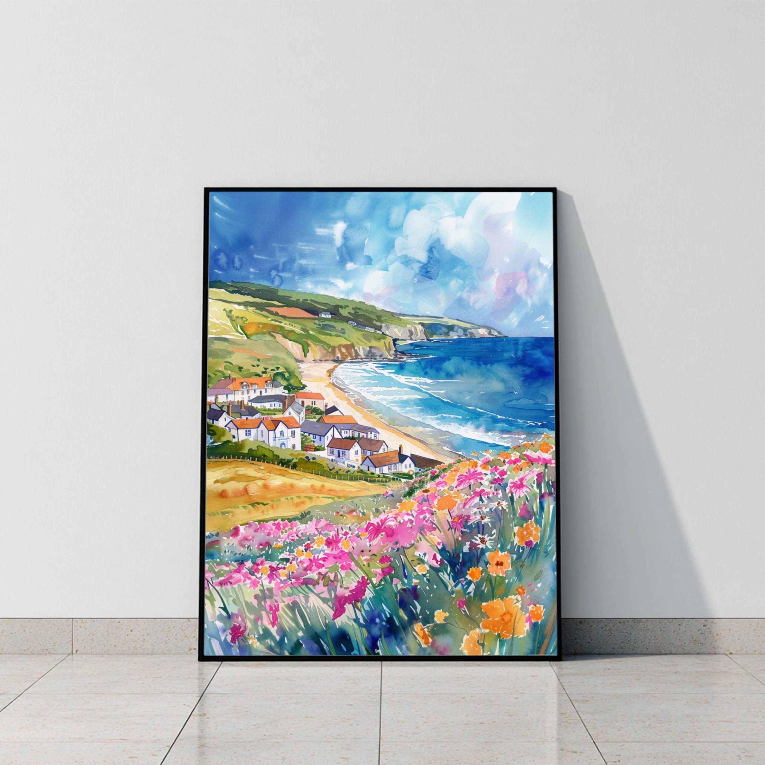 Woolacombe England Watercolor: United Kingdom Travel Art Poster - Image 9