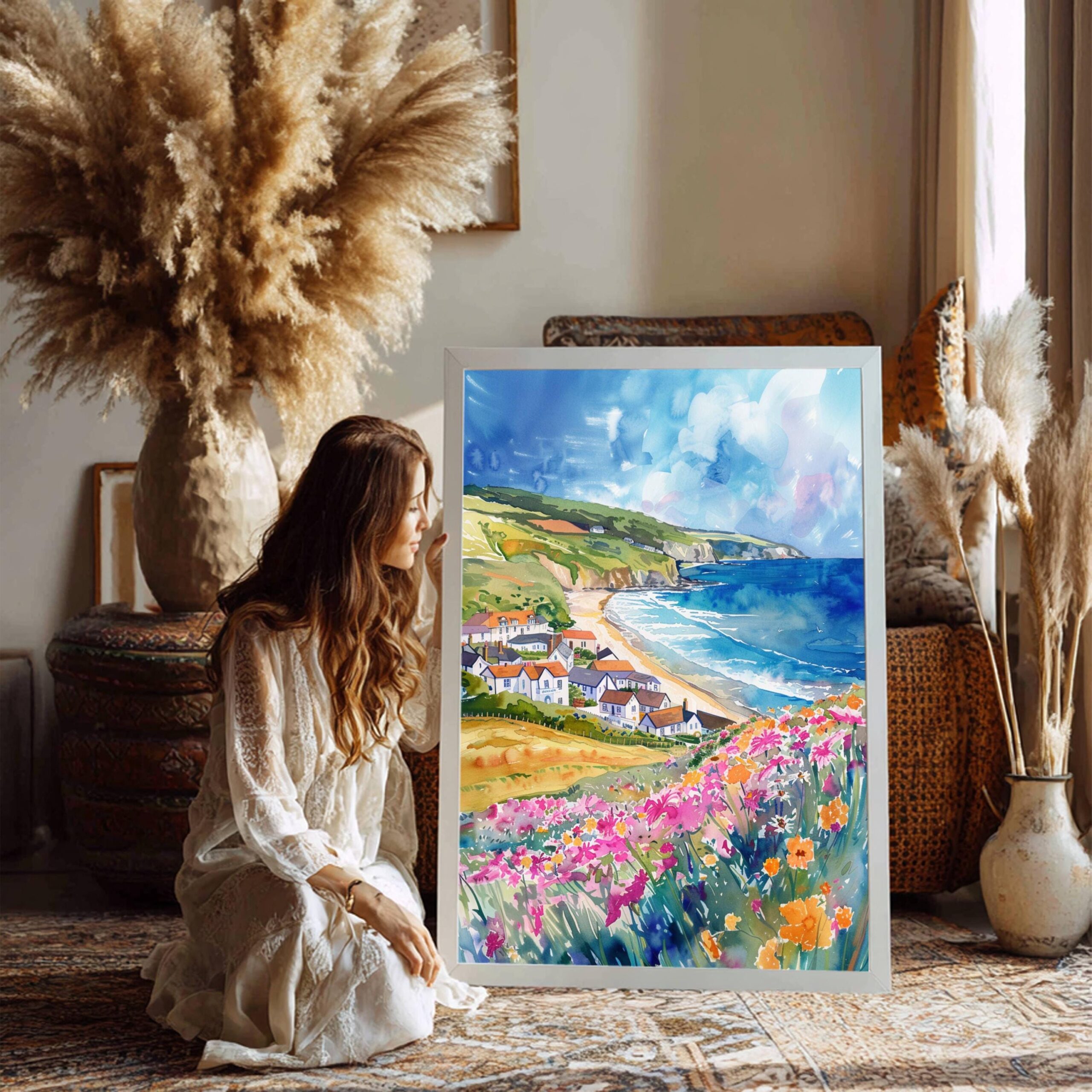 Woolacombe England Watercolor: United Kingdom Travel Art Poster - Image 6
