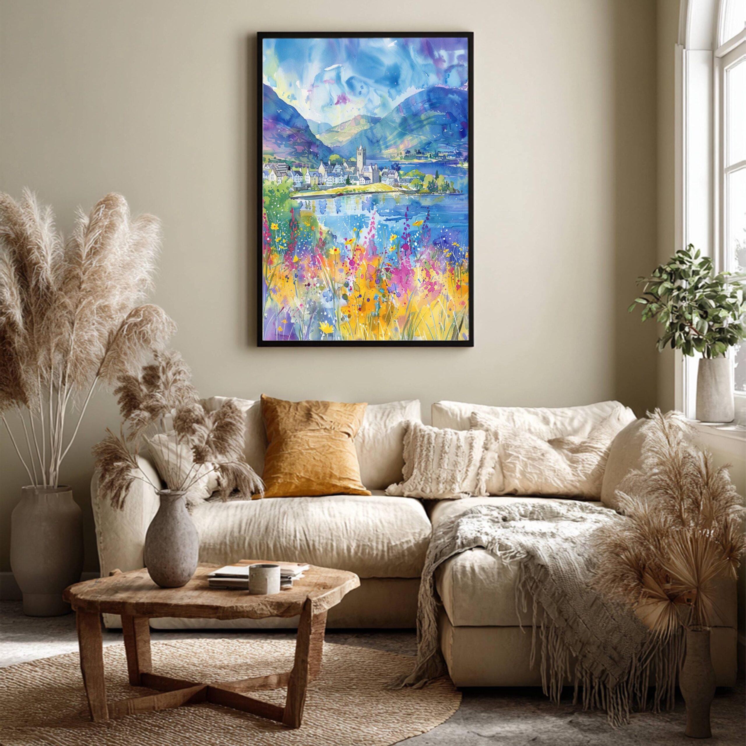Fort William Scotland United Kingdom Watercolor: Scotland Travel Art Poster - Image 3