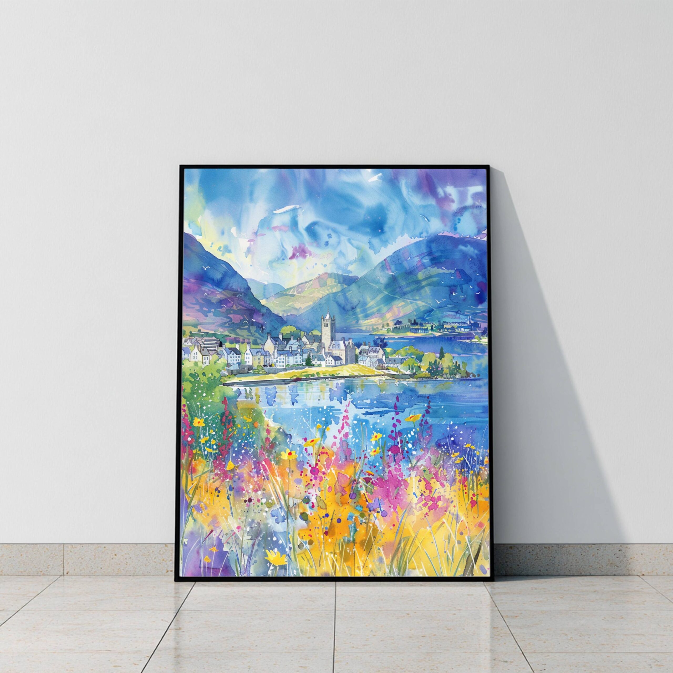 Fort William Scotland United Kingdom Watercolor: Scotland Travel Art Poster - Image 9