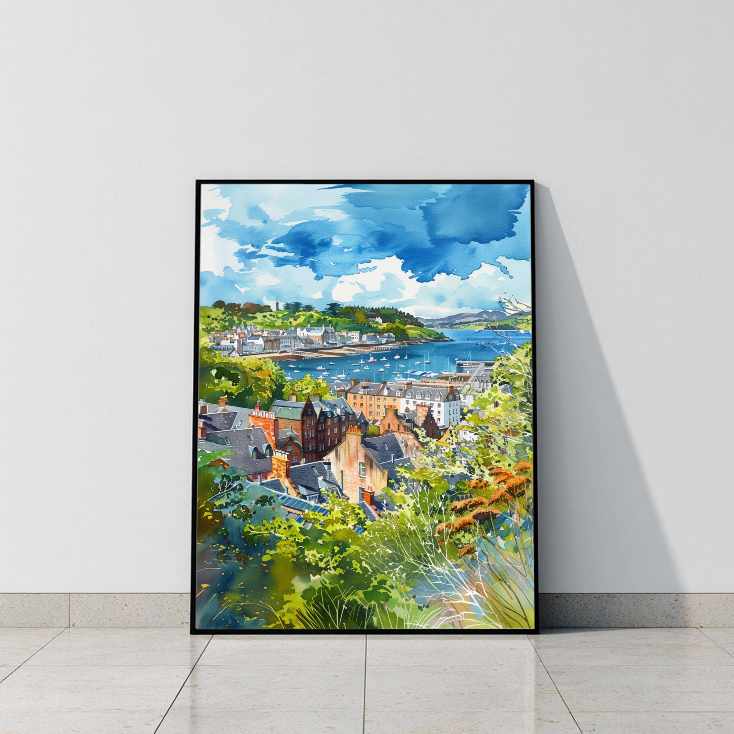 Oban Scotland United Kingdom Watercolor: Scotland Travel Art Poster - Image 9