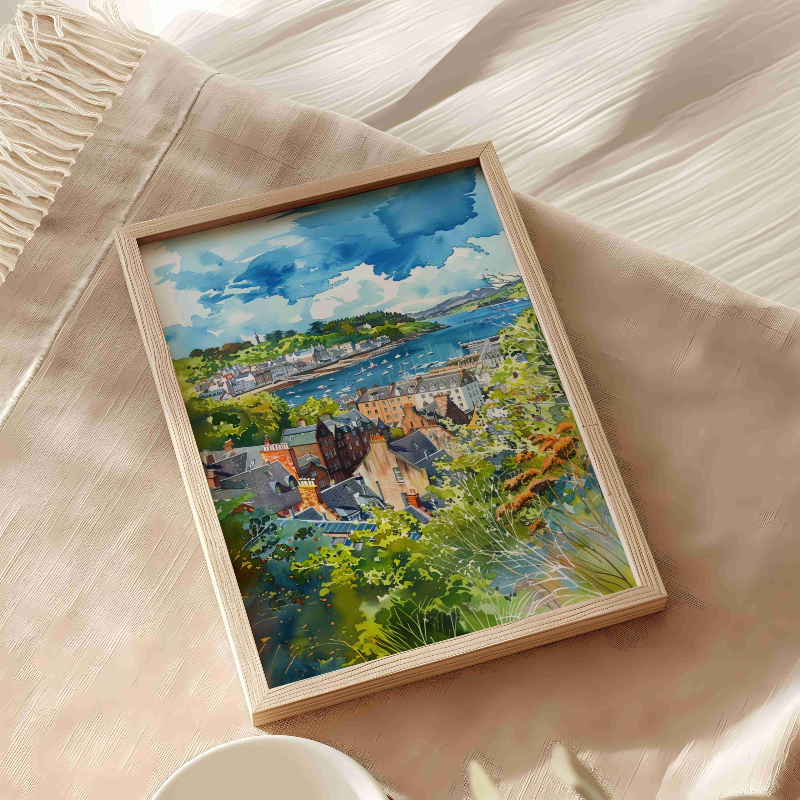 Oban Scotland United Kingdom Watercolor: Scotland Travel Art Poster - Image 5