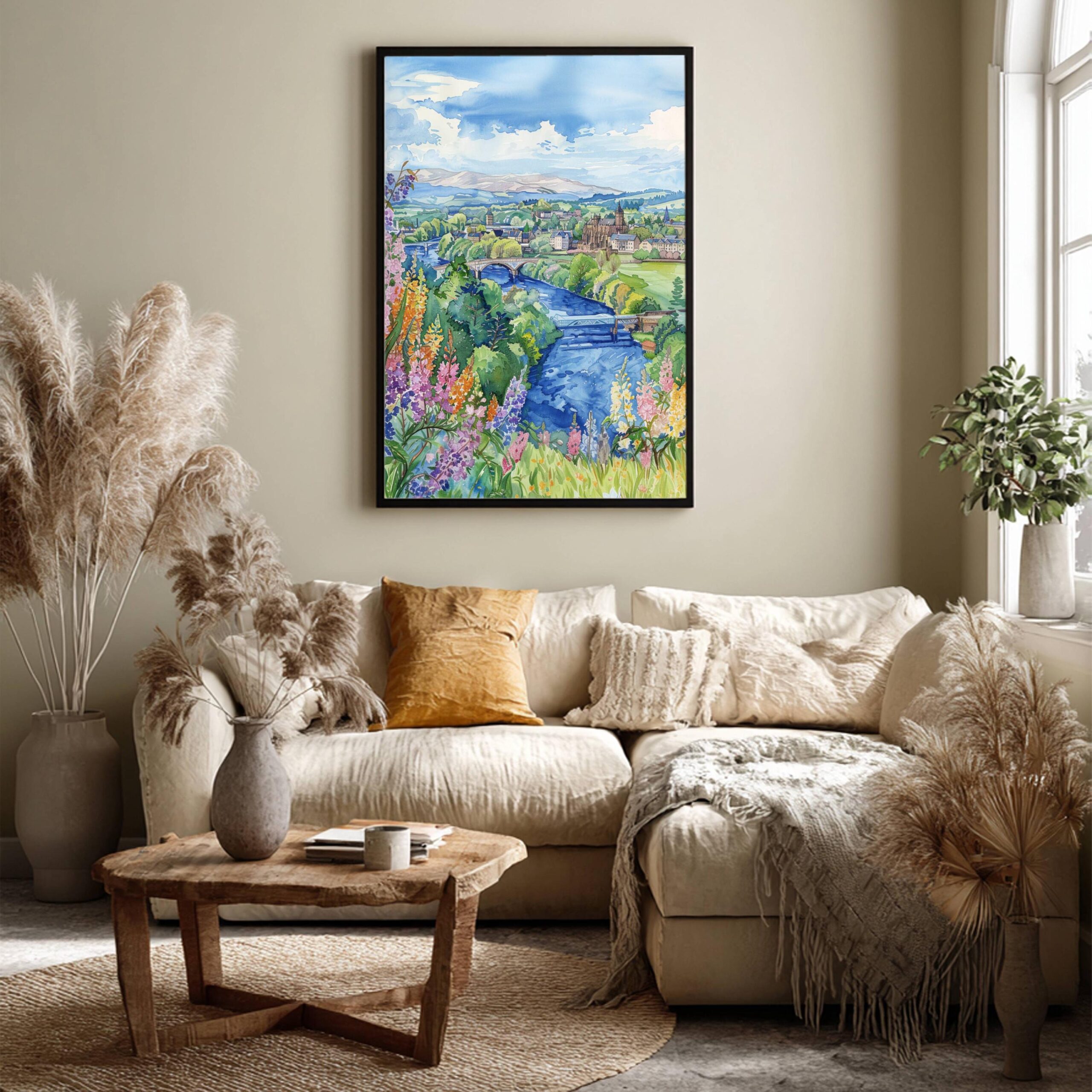 Stirling Scotland United Kingdom Watercolor: Scotland Travel Art Poster - Image 3