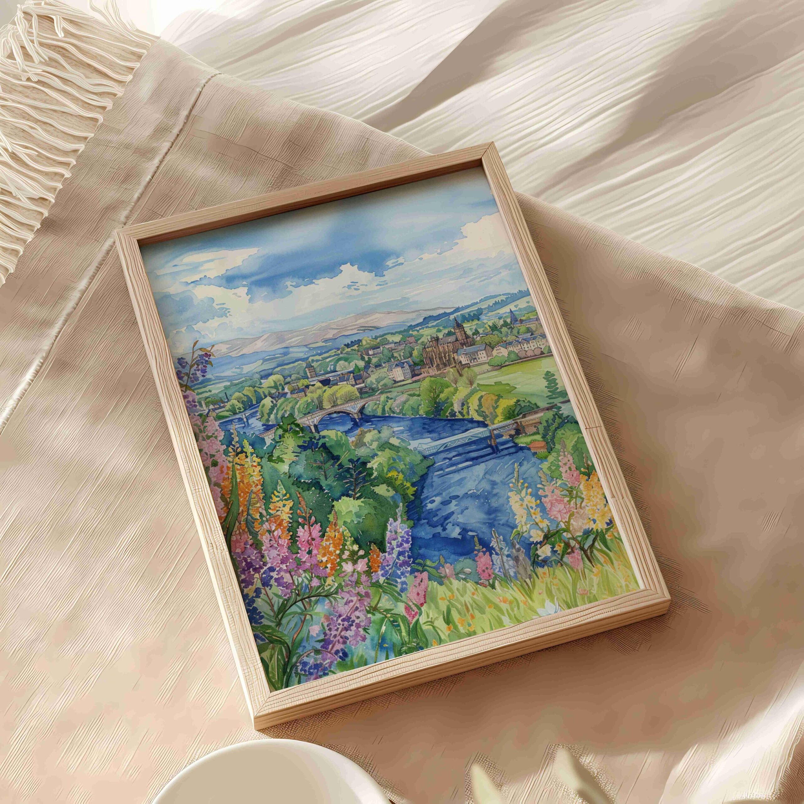 Stirling Scotland United Kingdom Watercolor: Scotland Travel Art Poster - Image 5