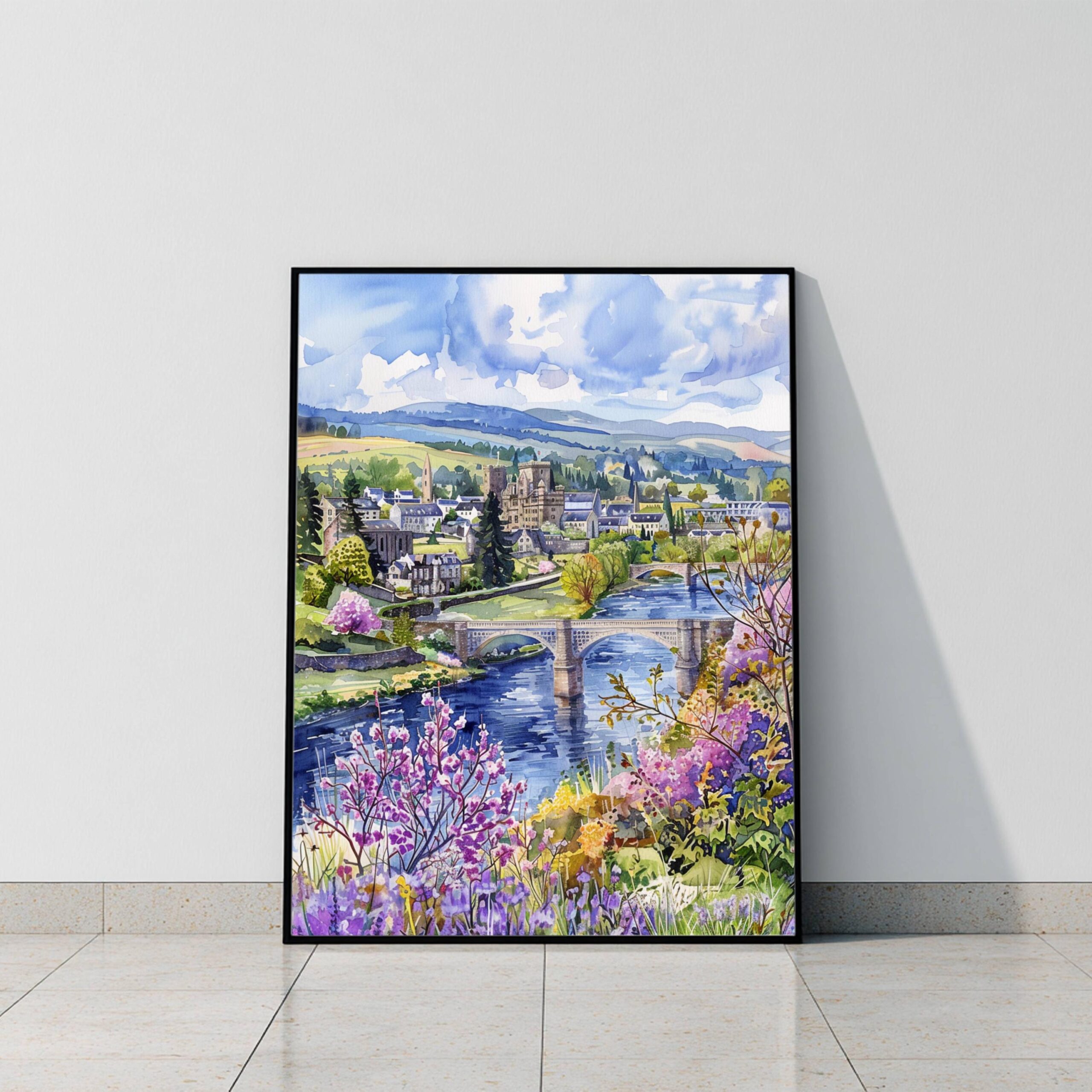 Stirling Scotland United Kingdom Watercolor: Scotland Travel Art Poster - Image 9