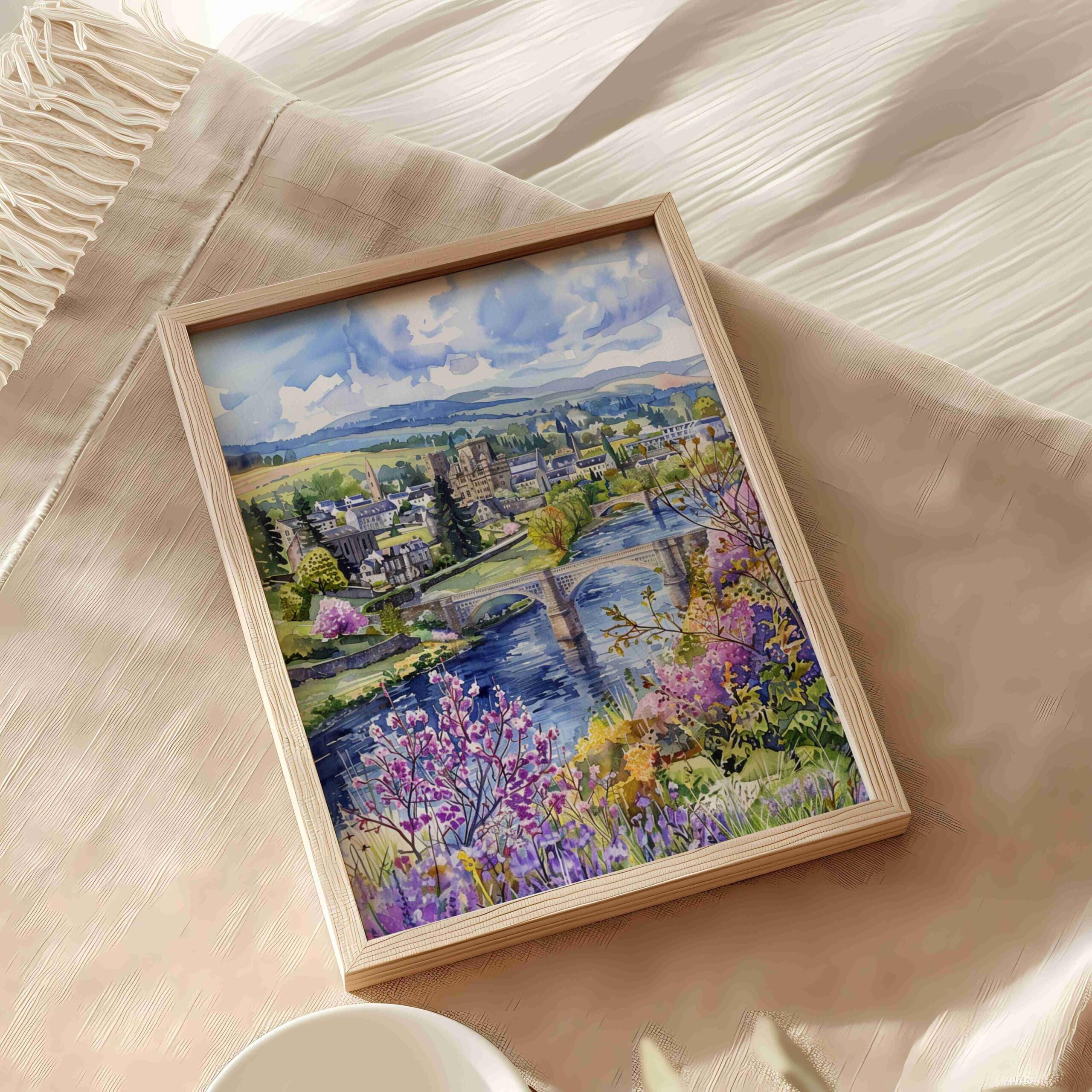 Stirling Scotland United Kingdom Watercolor: Scotland Travel Art Poster - Image 5