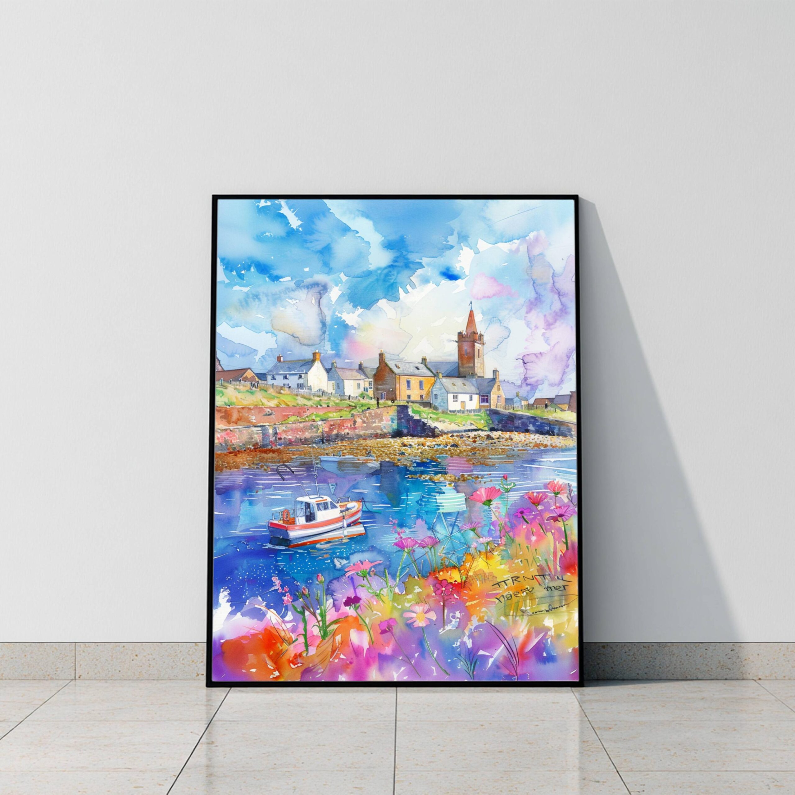 Thurso Scotland United Kingdom Watercolor: Scotland Travel Art Poster - Image 9