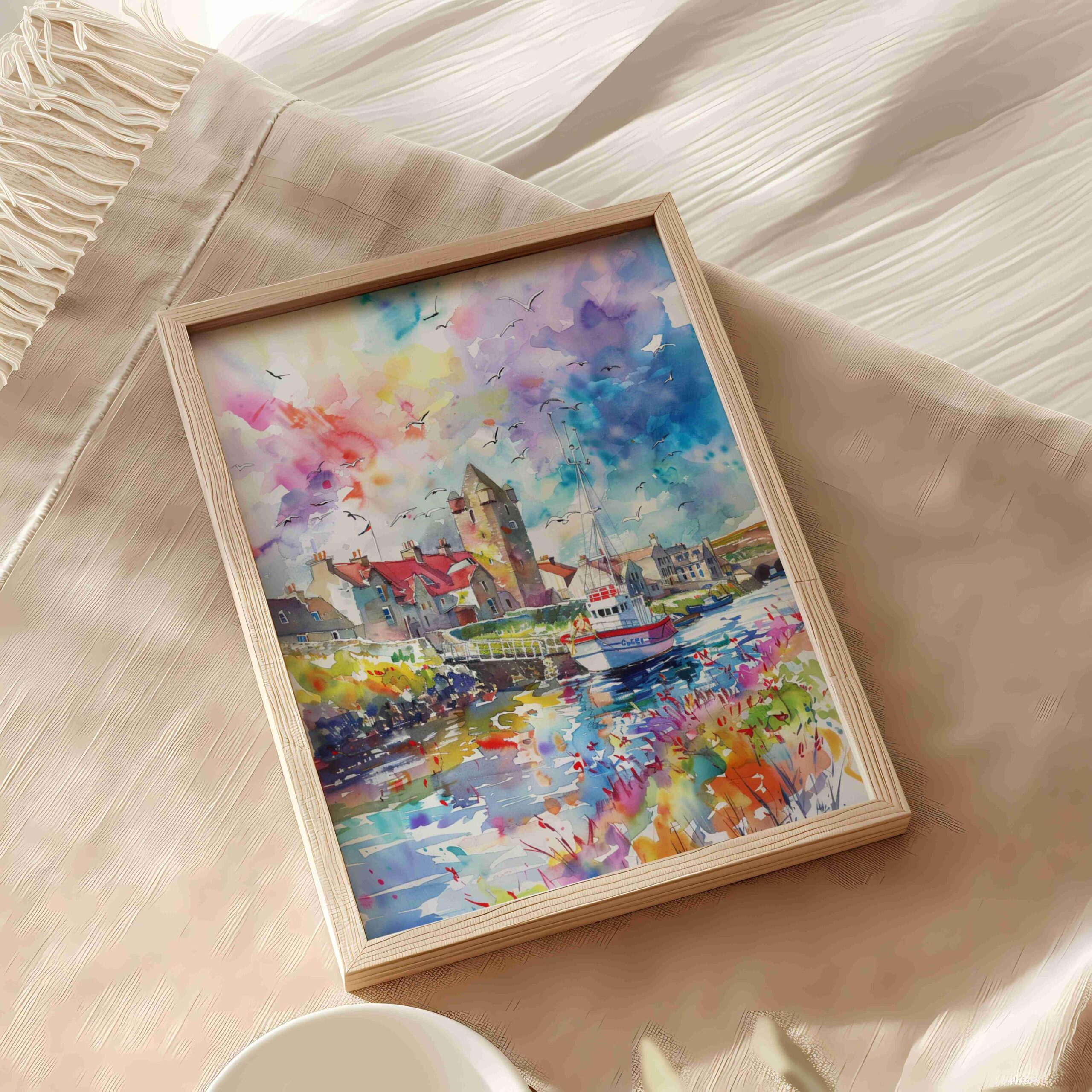 Thurso Scotland United Kingdom Watercolor: Scotland Travel Art Poster - Image 5