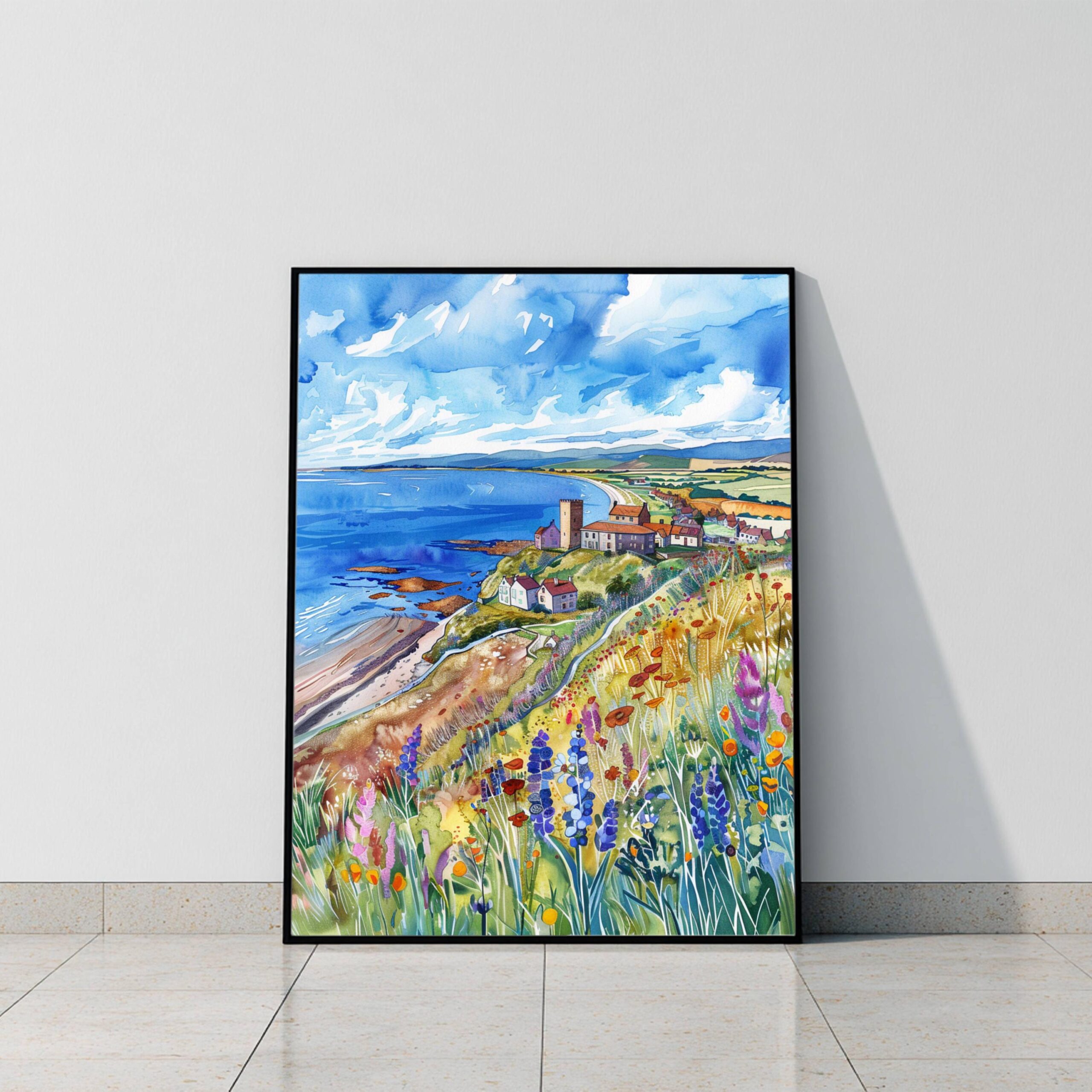 Troon Scotland United Kingdom Watercolor: Scotland Travel Art Poster - Image 9