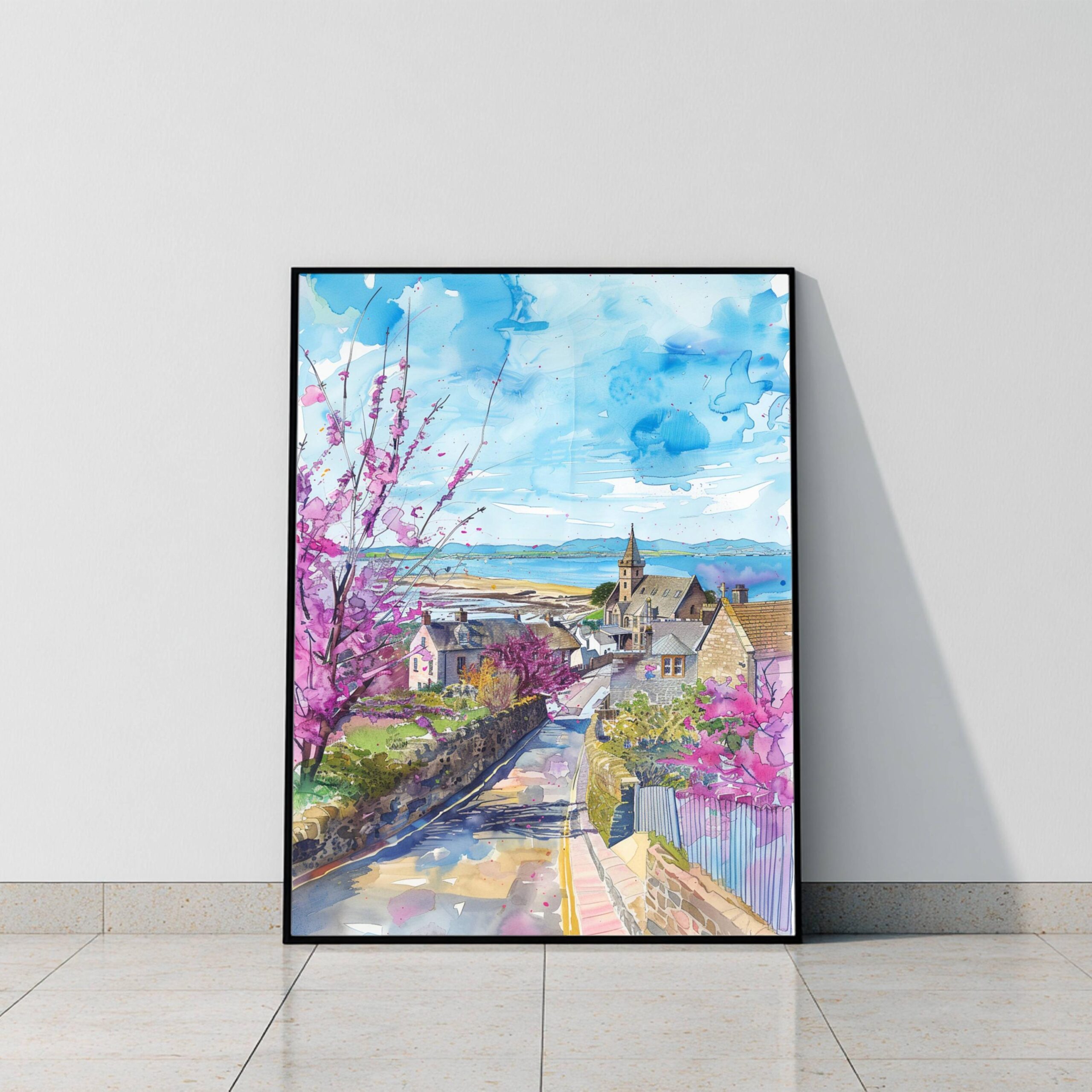 Troon Scotland United Kingdom Watercolor: Scotland Travel Art Poster - Image 9