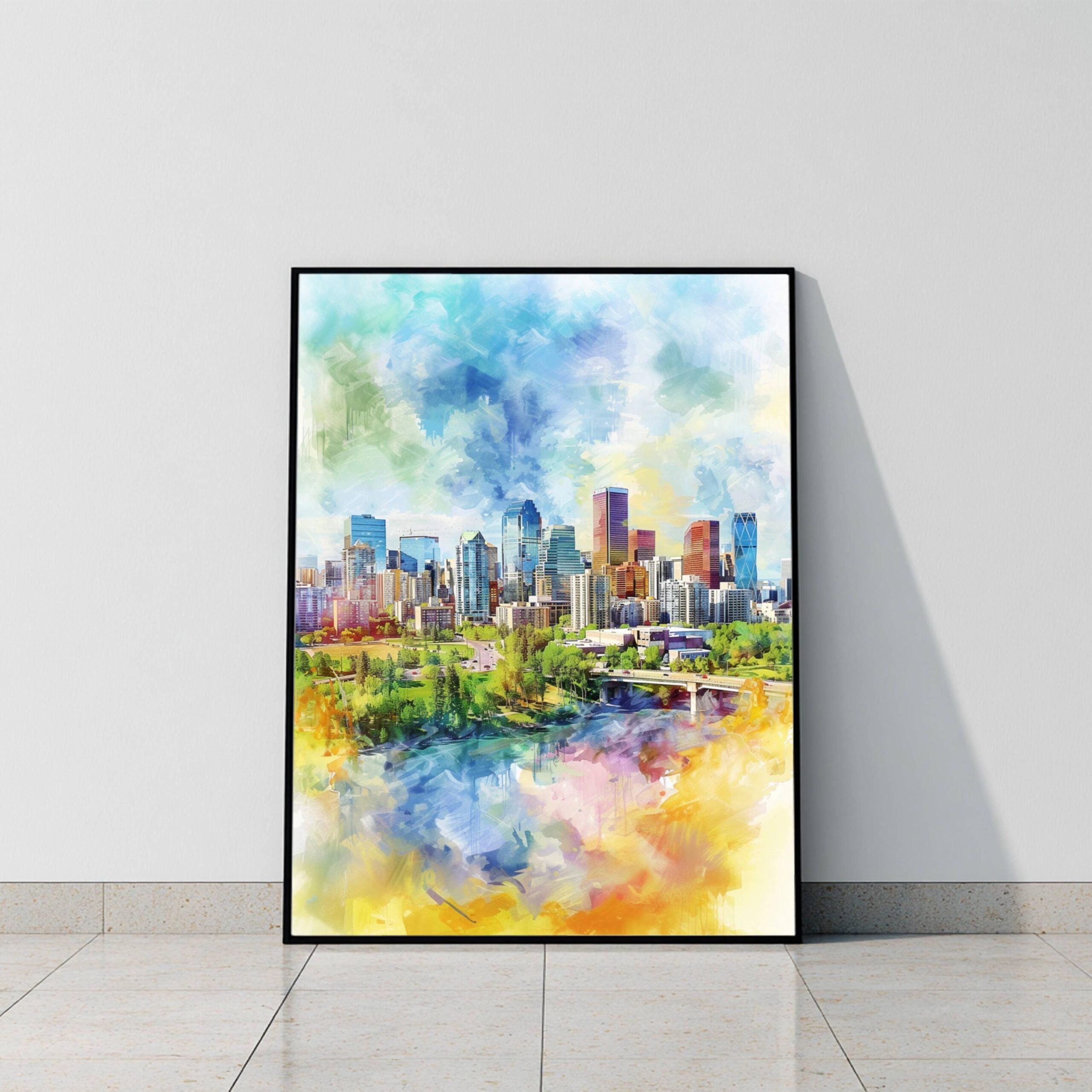 Calgary Canada North America Watercolor Print: Canadian Travel Art Poster - Image 9