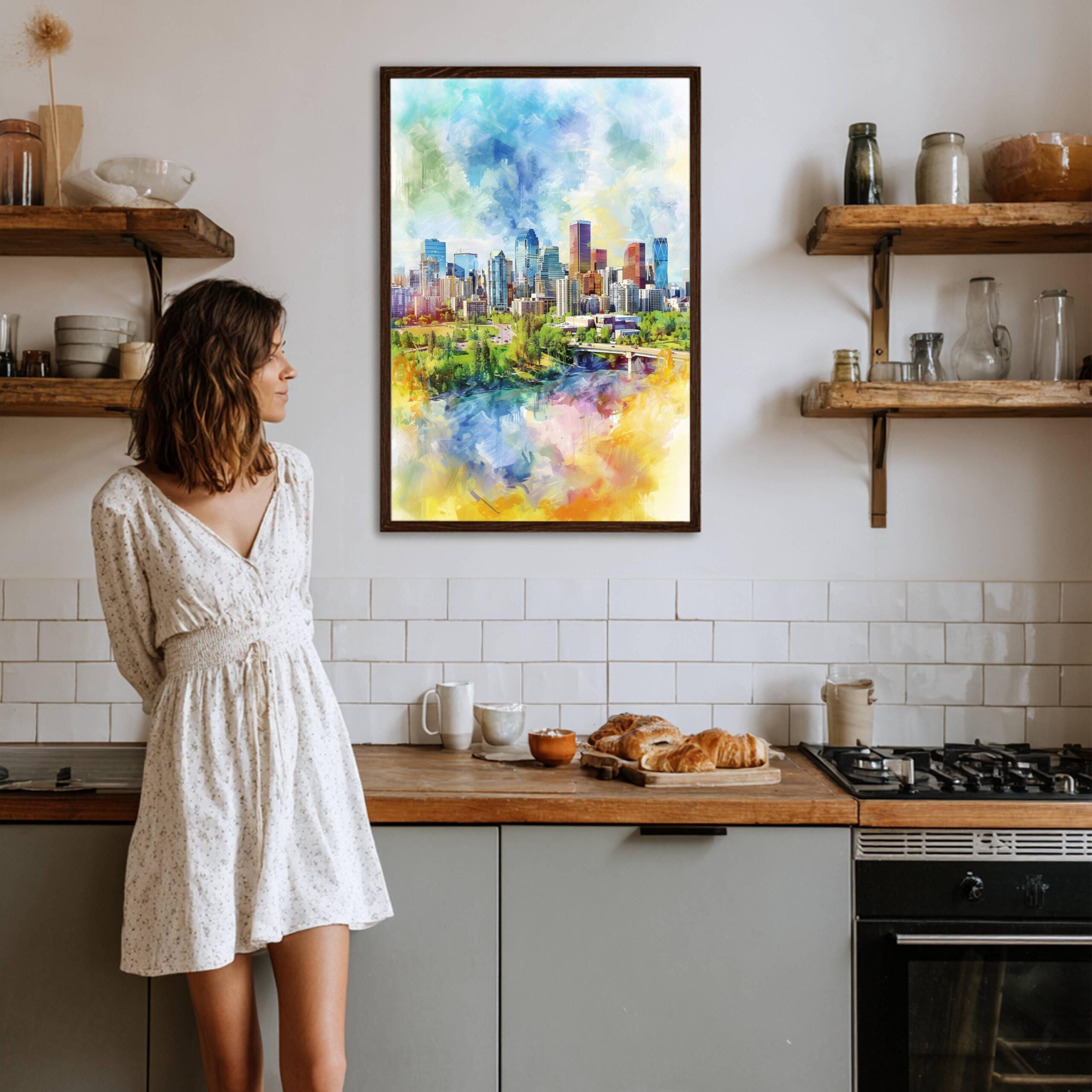 Calgary Canada North America Watercolor Print: Canadian Travel Art Poster - Image 7