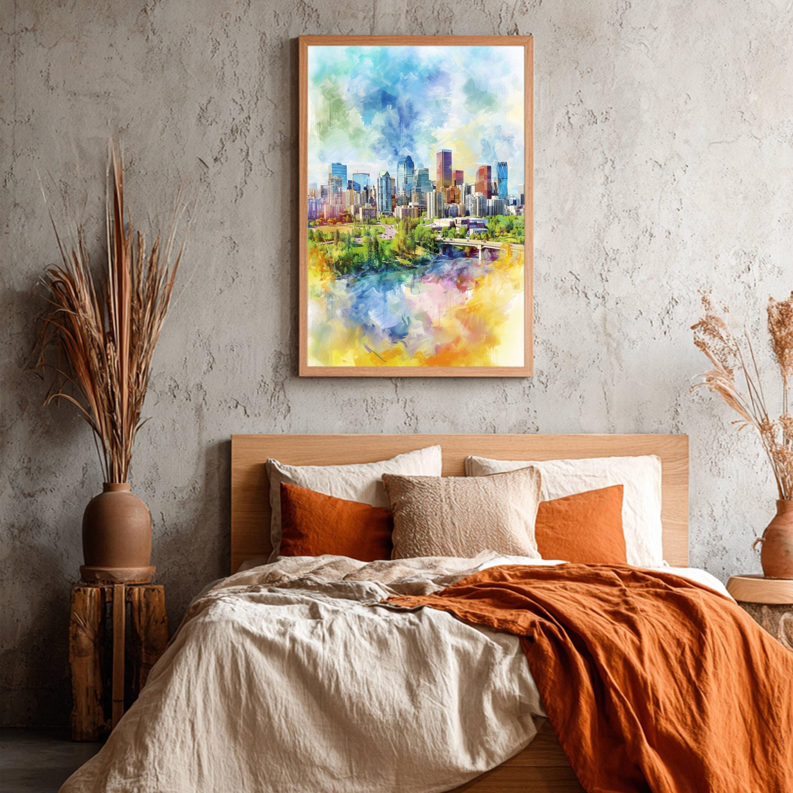 Calgary Canada North America Watercolor Print: Canadian Travel Art Poster - Image 4