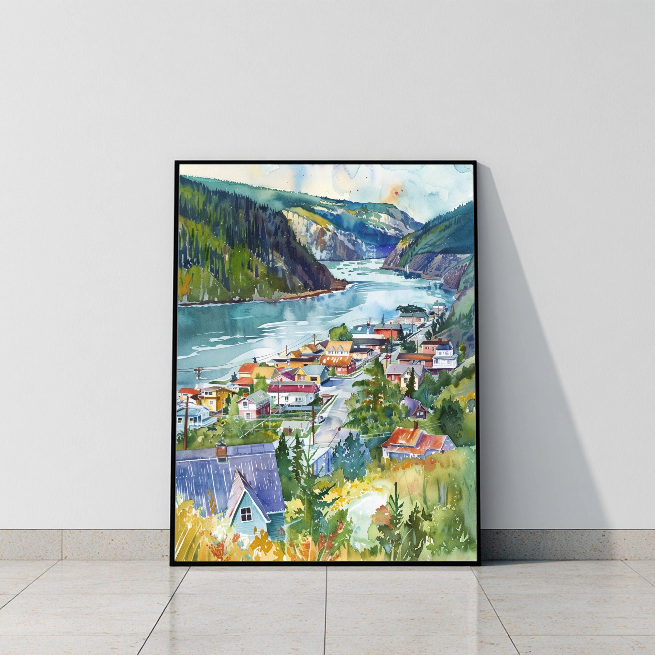 Dawson City Canada North America Watercolor: Travel Art Poster Print - Image 9