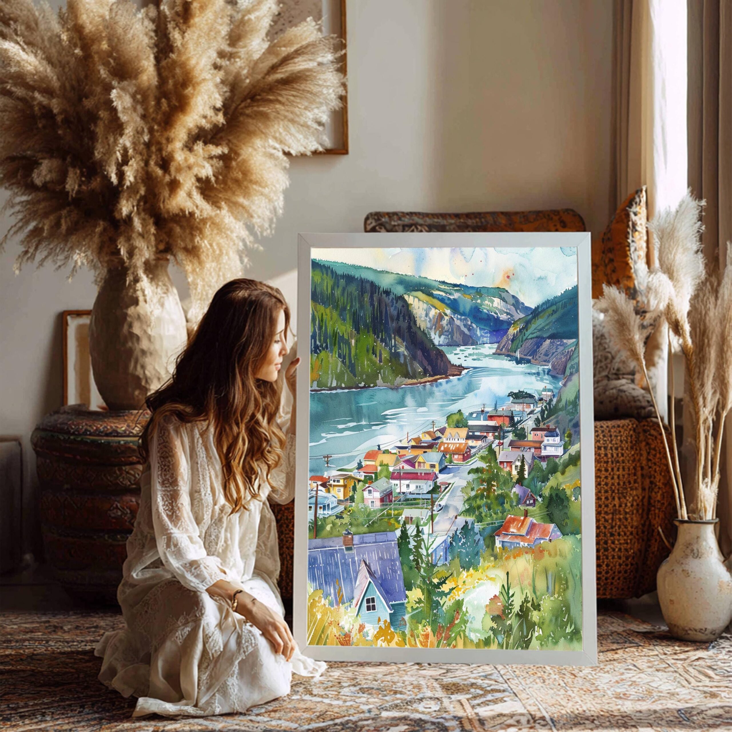 Dawson City Canada North America Watercolor: Travel Art Poster Print - Image 8