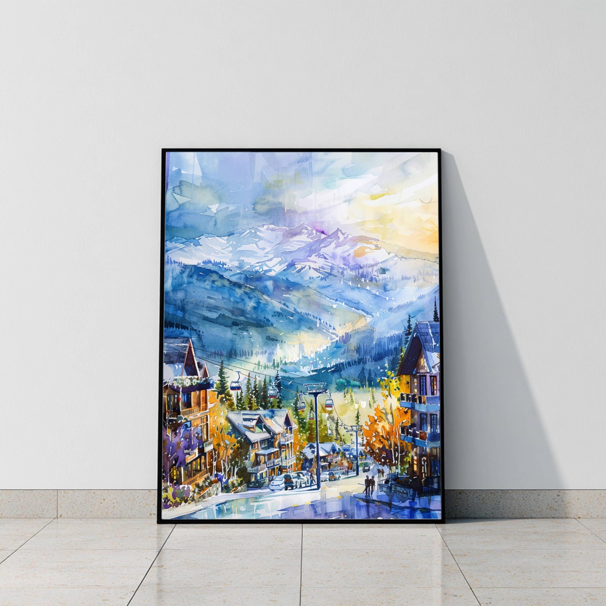 Whistler Canada North America Watercolor: Travel Art Poster Print - Image 9