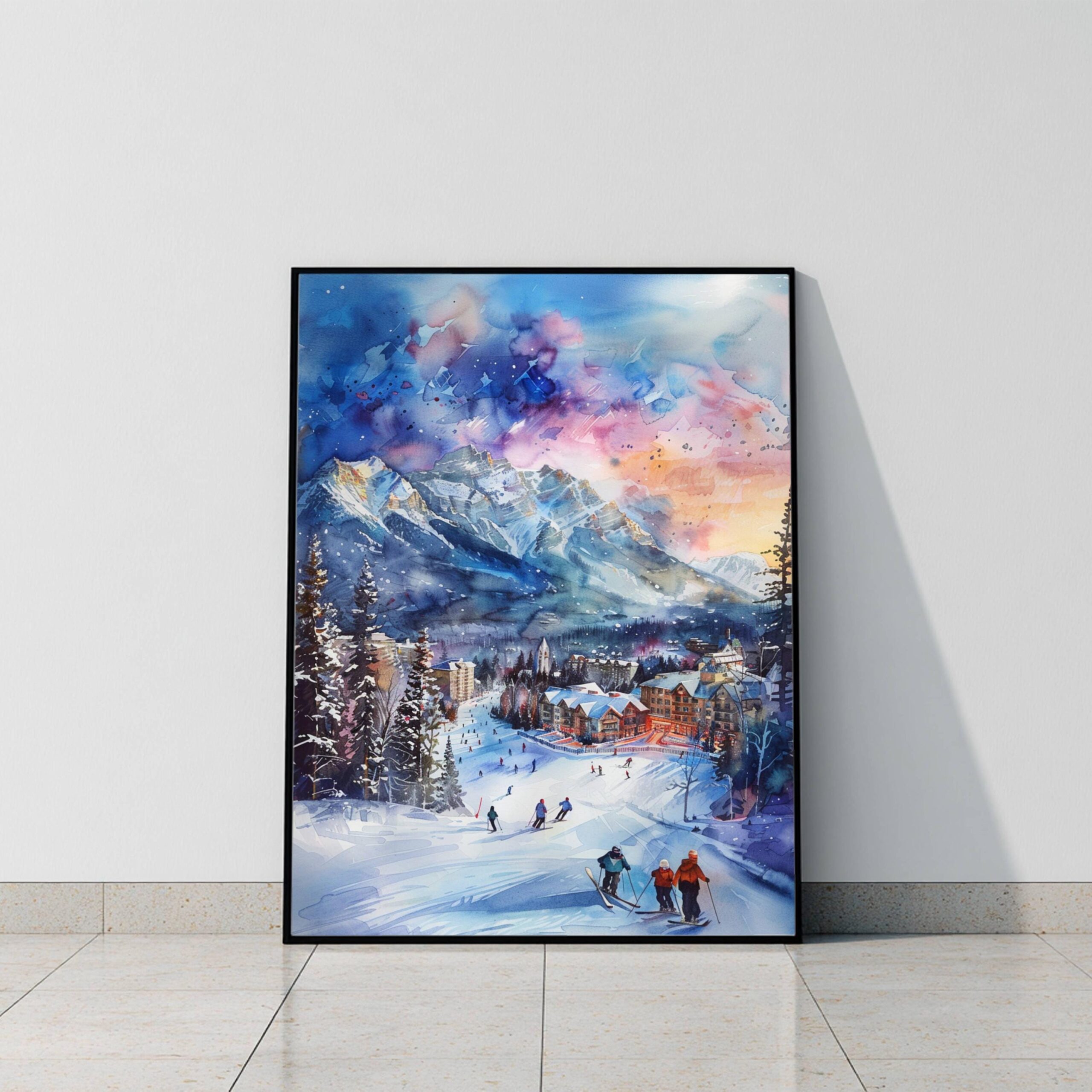 Banff Canada North America Watercolor: Canadian Travel Art Poster Print - Image 9