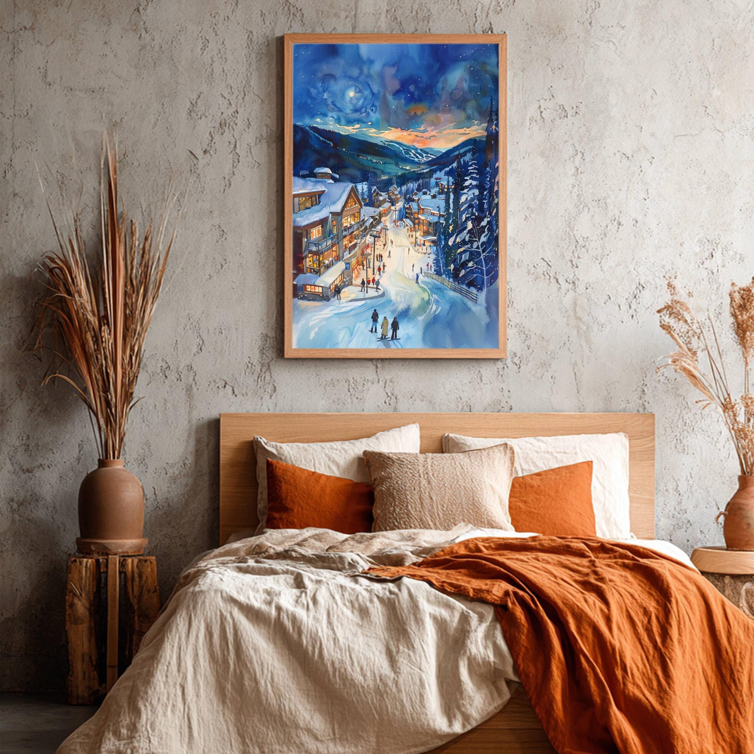 Sun Peaks Resort Canada North America Watercolor: Travel Art Poster Print - Image 4