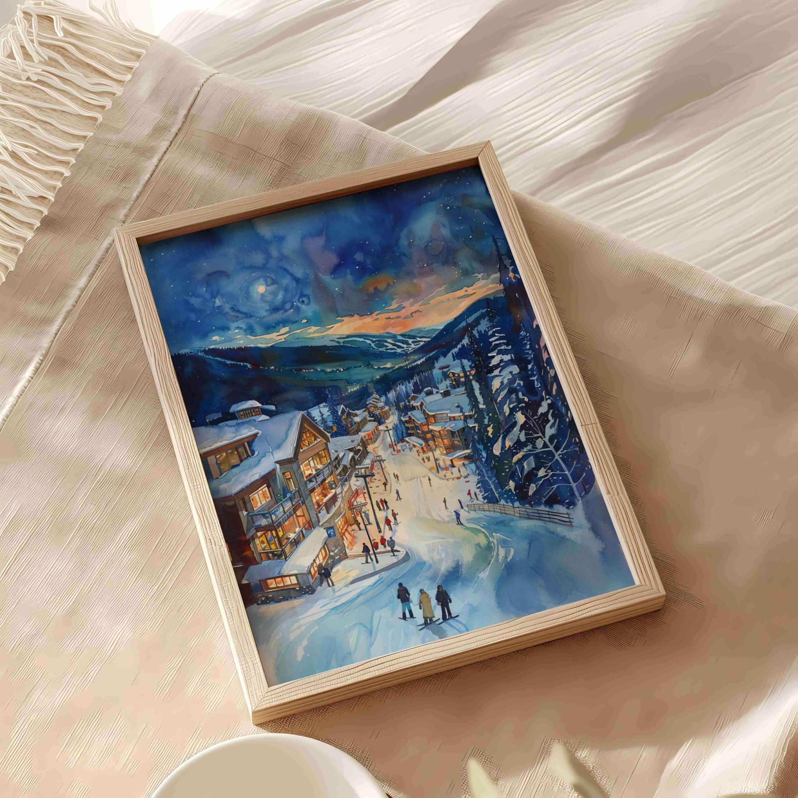 Sun Peaks Resort Canada North America Watercolor: Travel Art Poster Print - Image 5