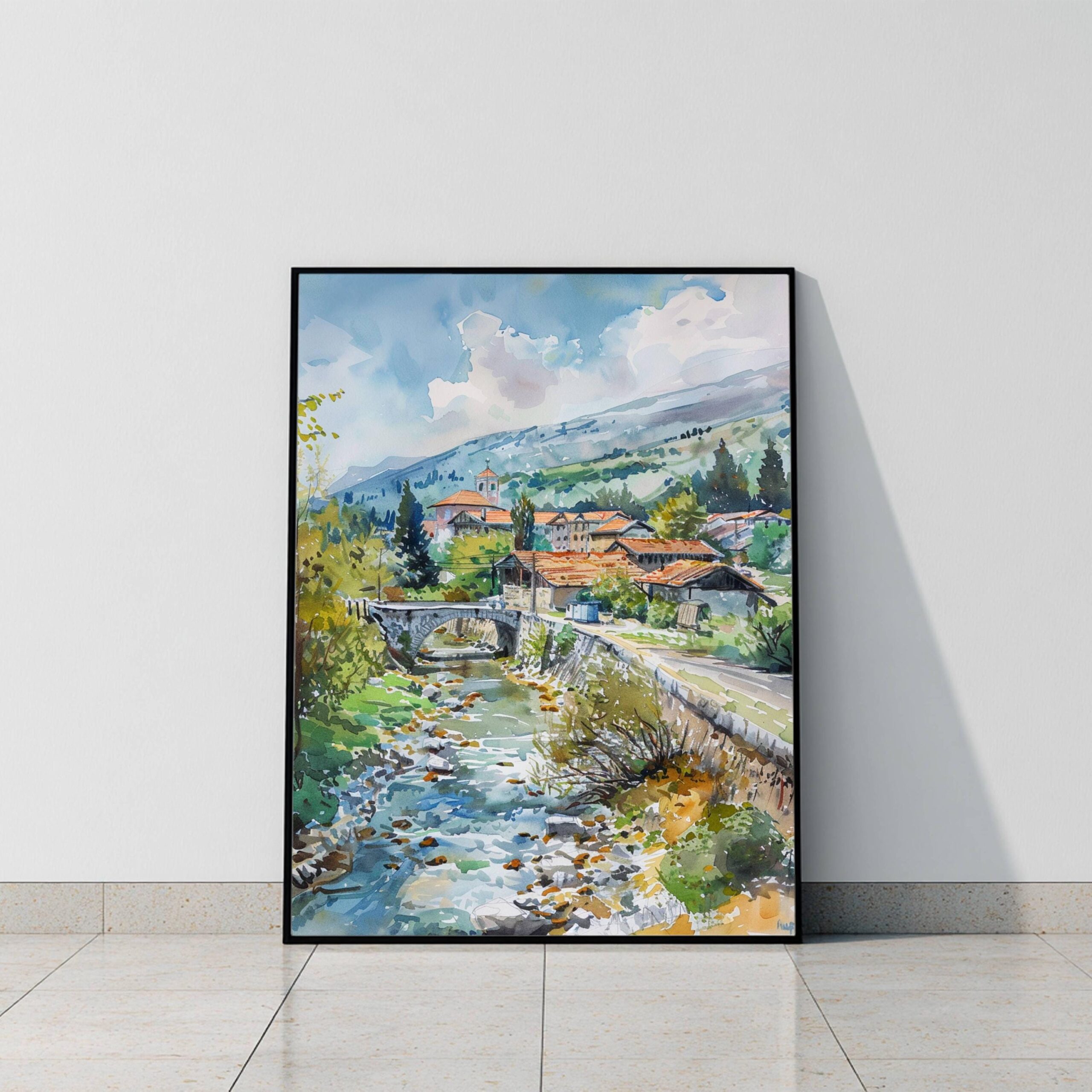 Bosnia and Herzegovina Europe Watercolor: Balkan Art Travel Poster - Image 9