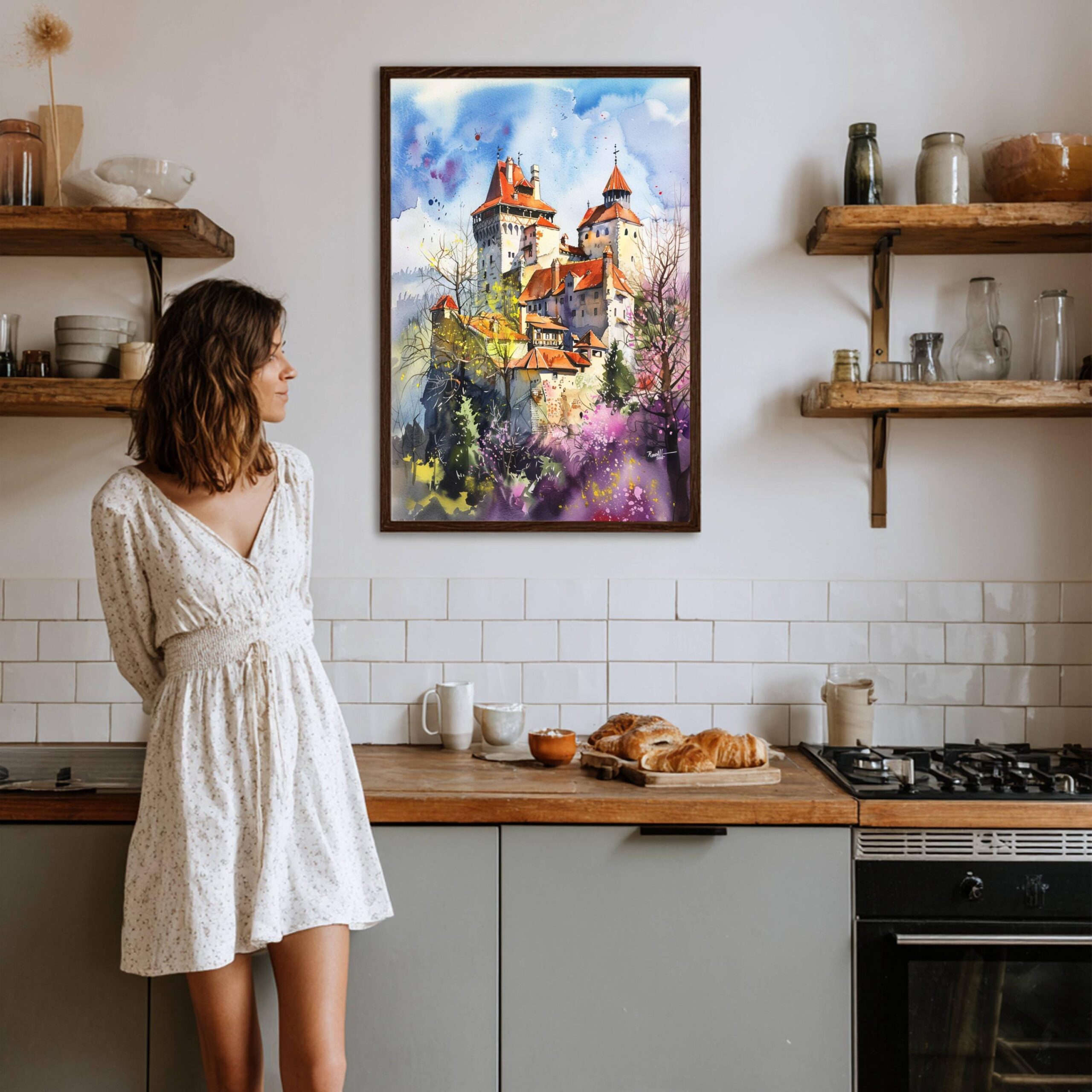 Bran Castle Romania Watercolor Print: Europe Travel Art Poster - Image 8