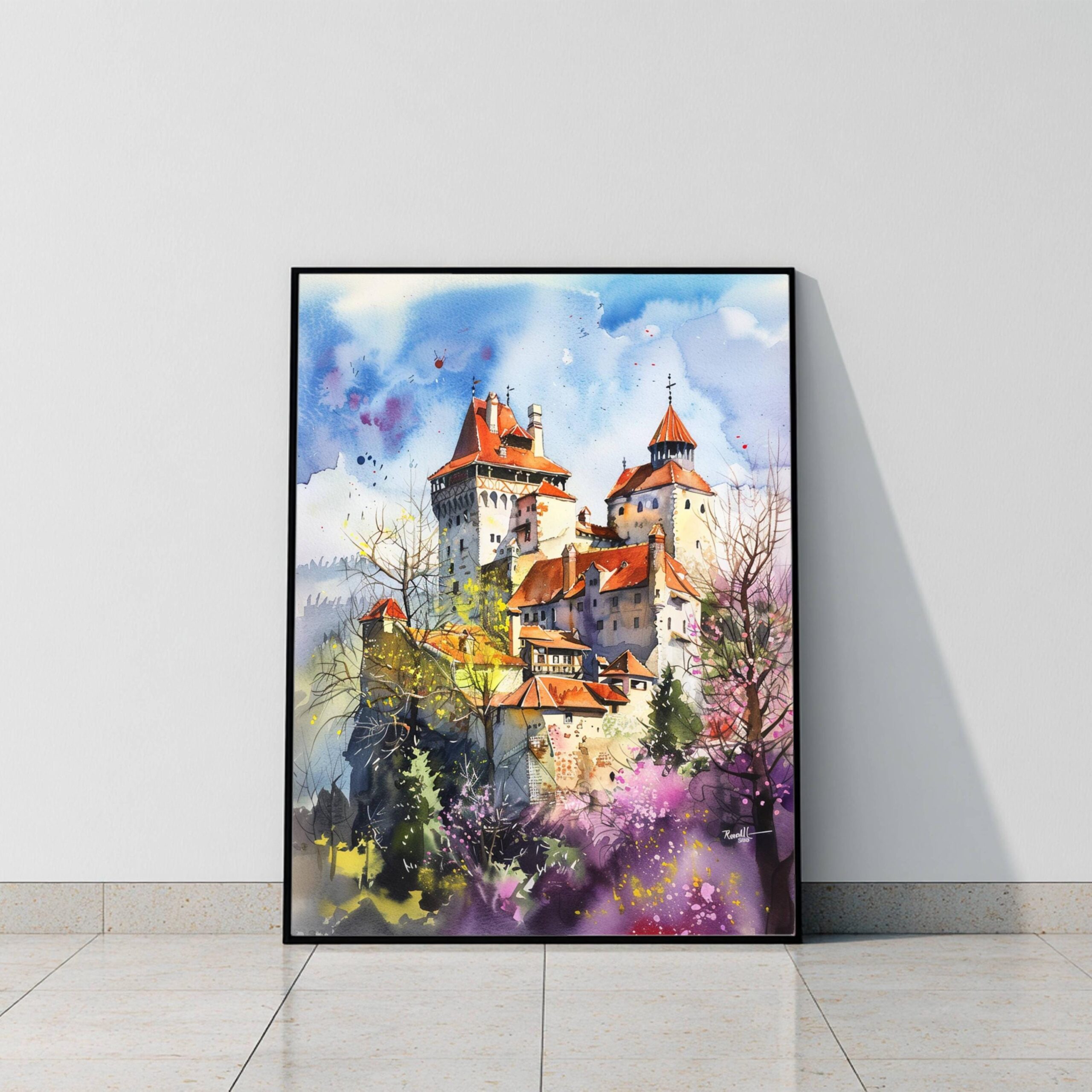 Bran Castle Romania Watercolor Print: Europe Travel Art Poster - Image 10