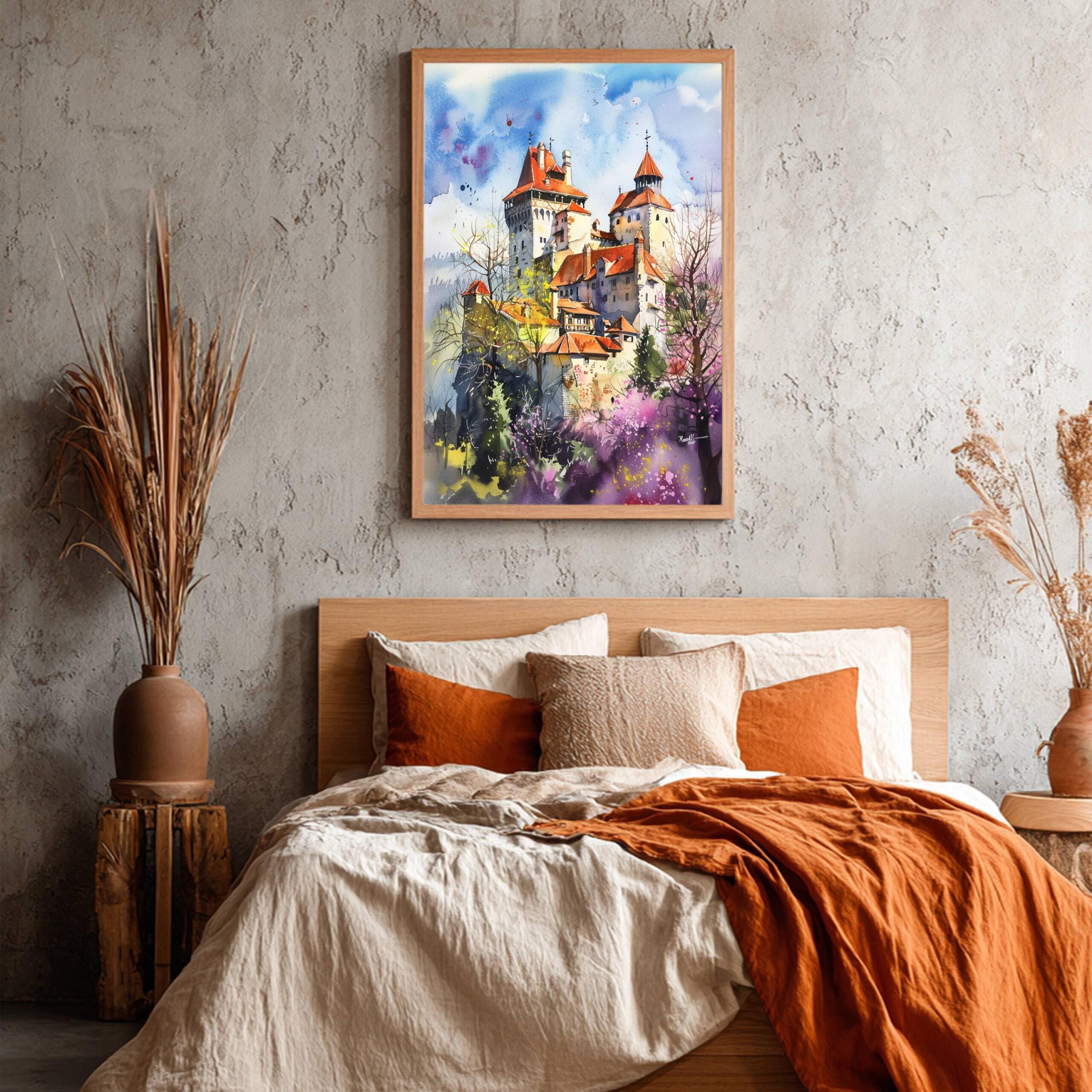 Bran Castle Romania Watercolor Print: Europe Travel Art Poster - Image 4