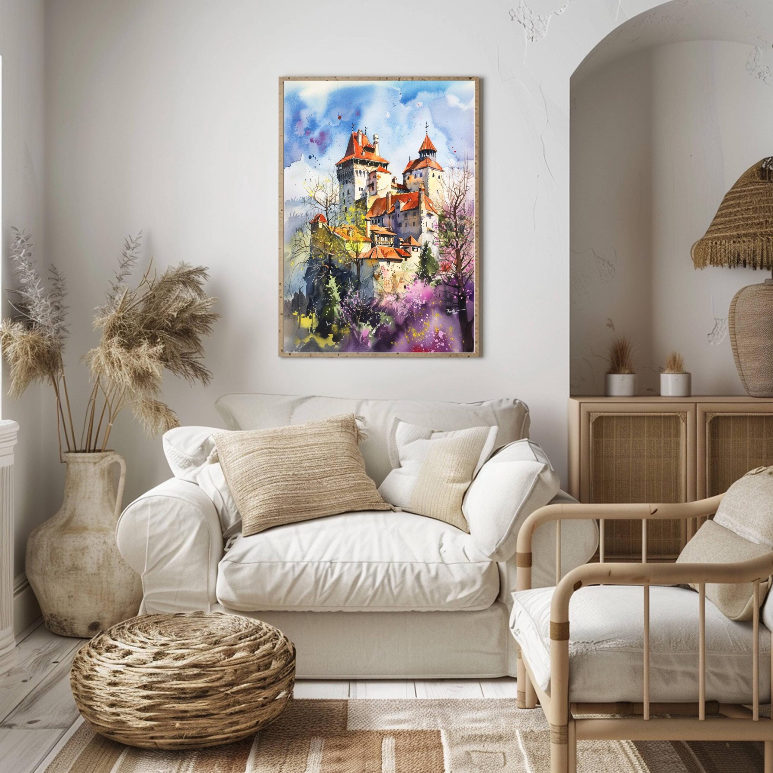 Bran Castle Romania Watercolor Print: Europe Travel Art Poster - Image 5