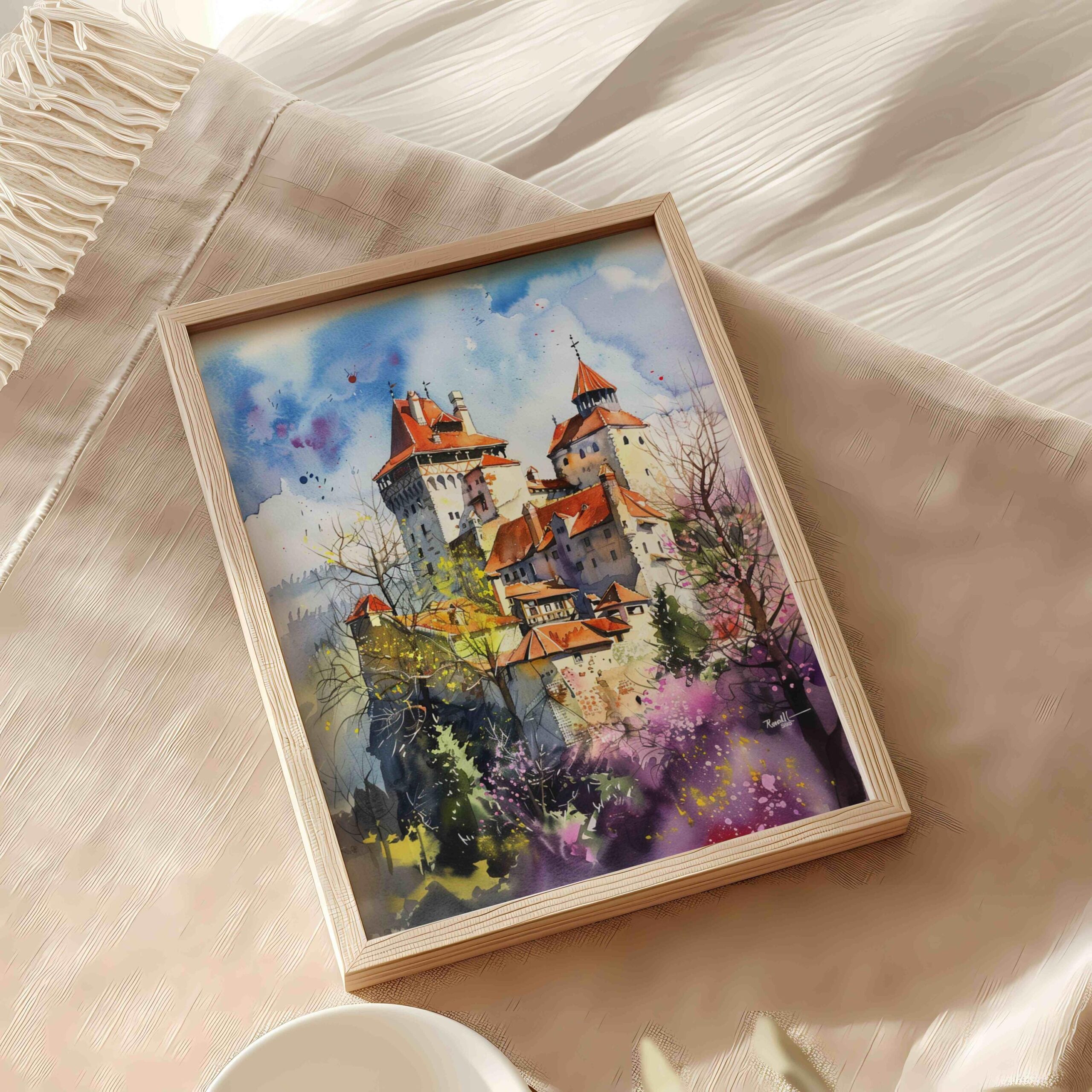 Bran Castle Romania Watercolor Print: Europe Travel Art Poster - Image 6