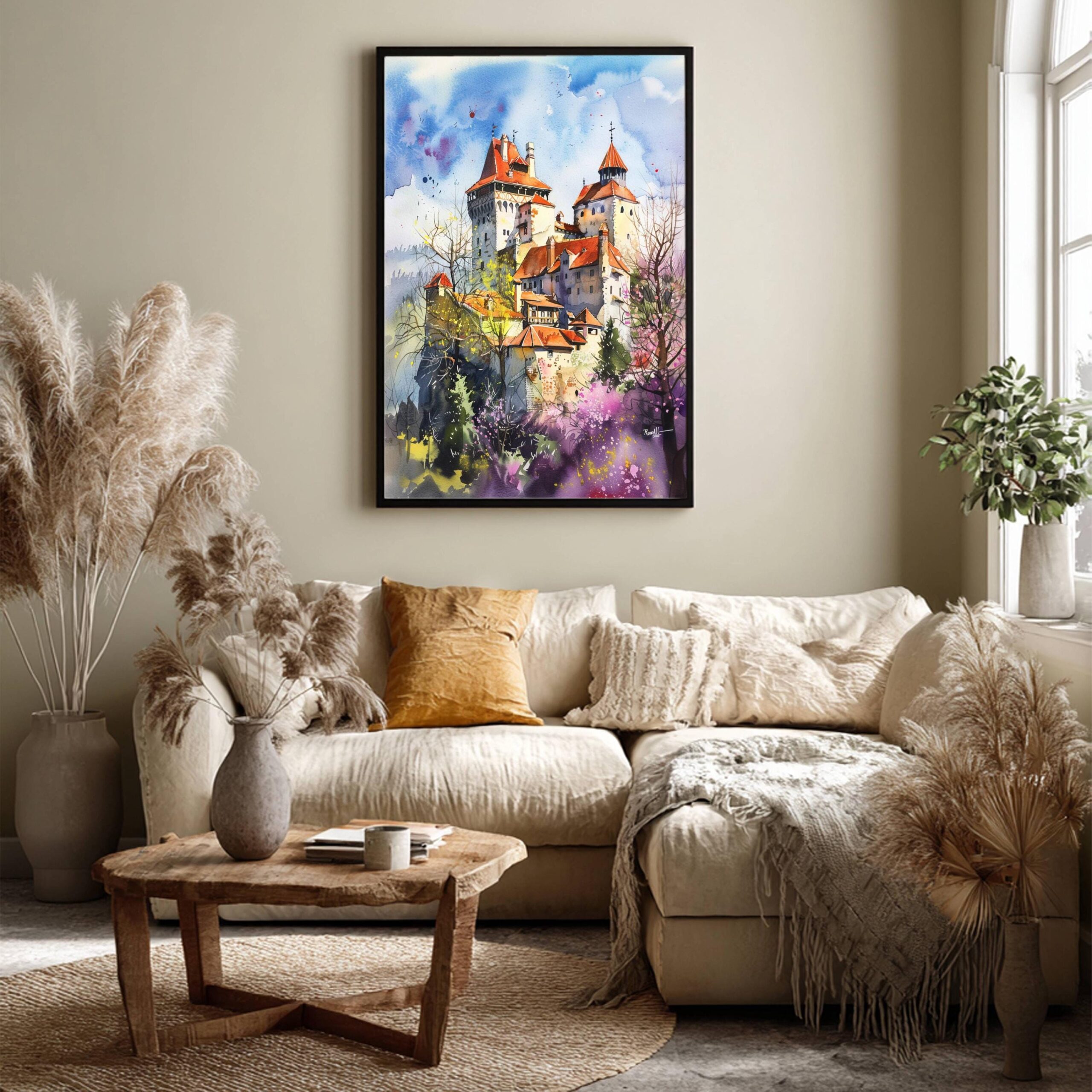Bran Castle Romania Watercolor Print: Europe Travel Art Poster - Image 3