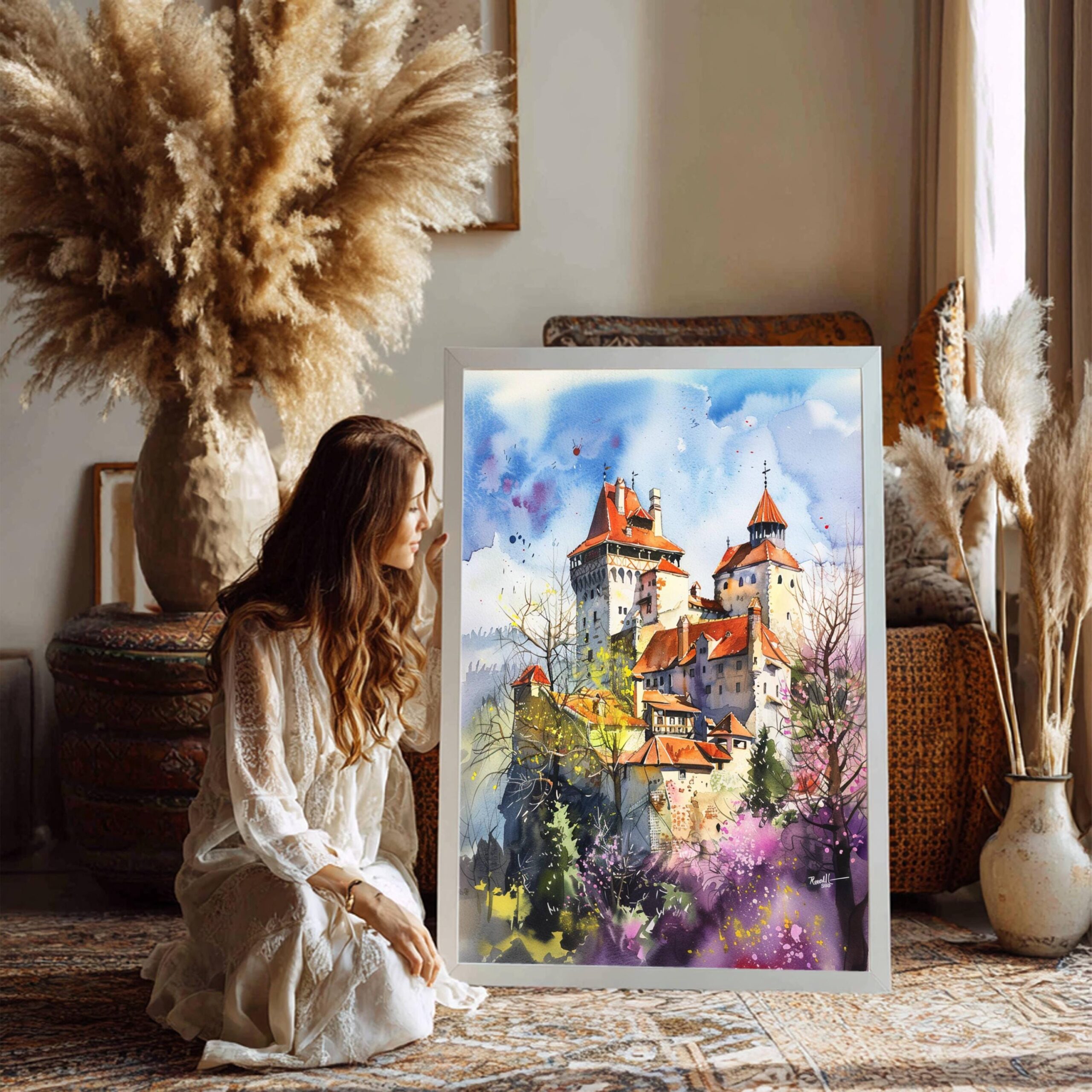 Bran Castle Romania Watercolor Print: Europe Travel Art Poster - Image 7