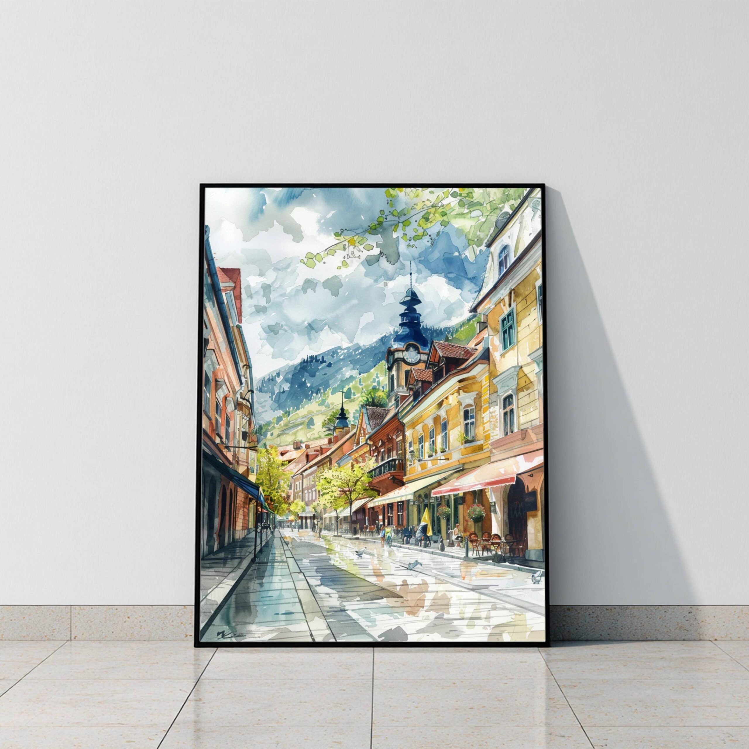 Brasov Romania Watercolor Art Print: Europe Travel Art Poster - Image 9
