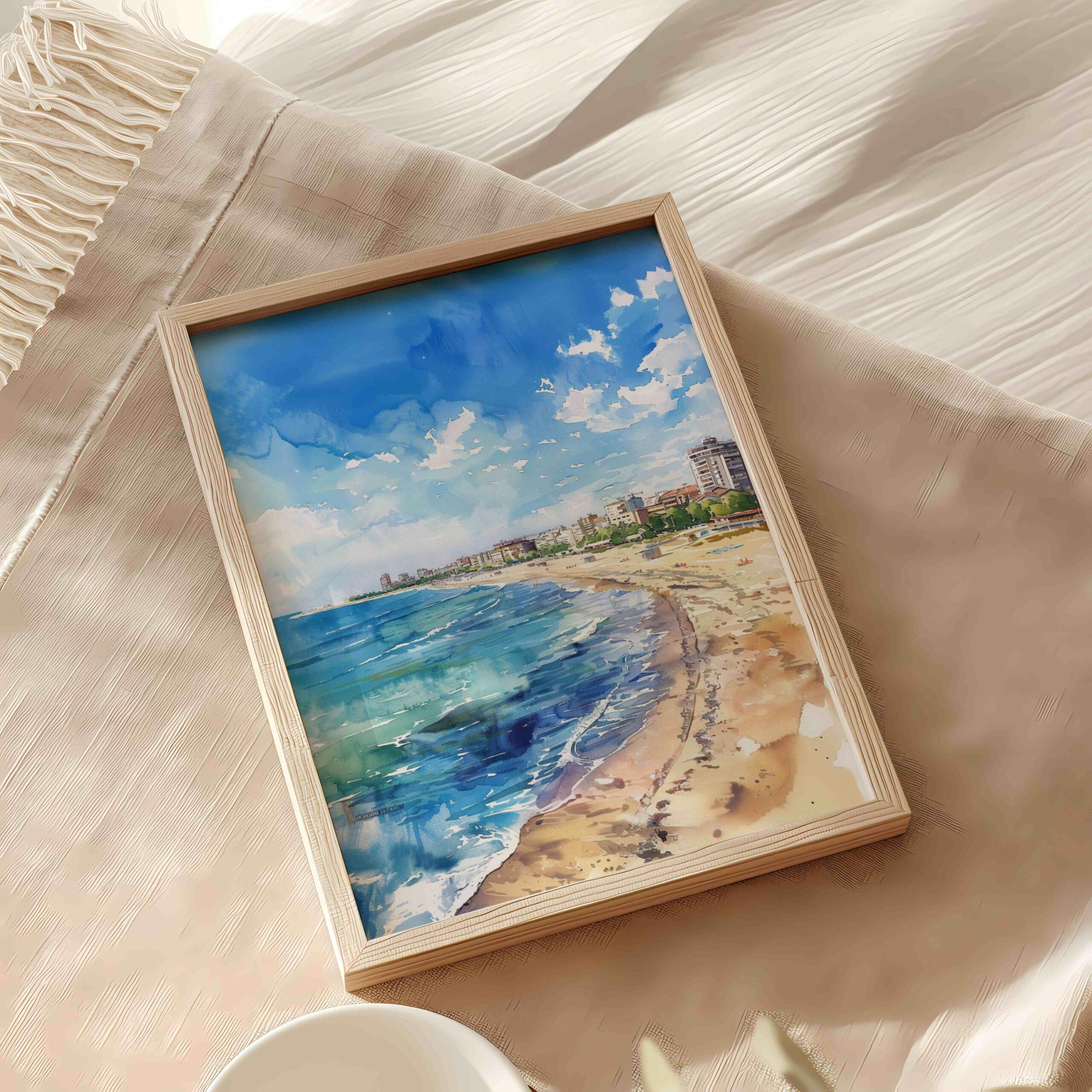 Mamaia Beach Romania Watercolor Art Print: Europe Travel Art Poster - Image 5