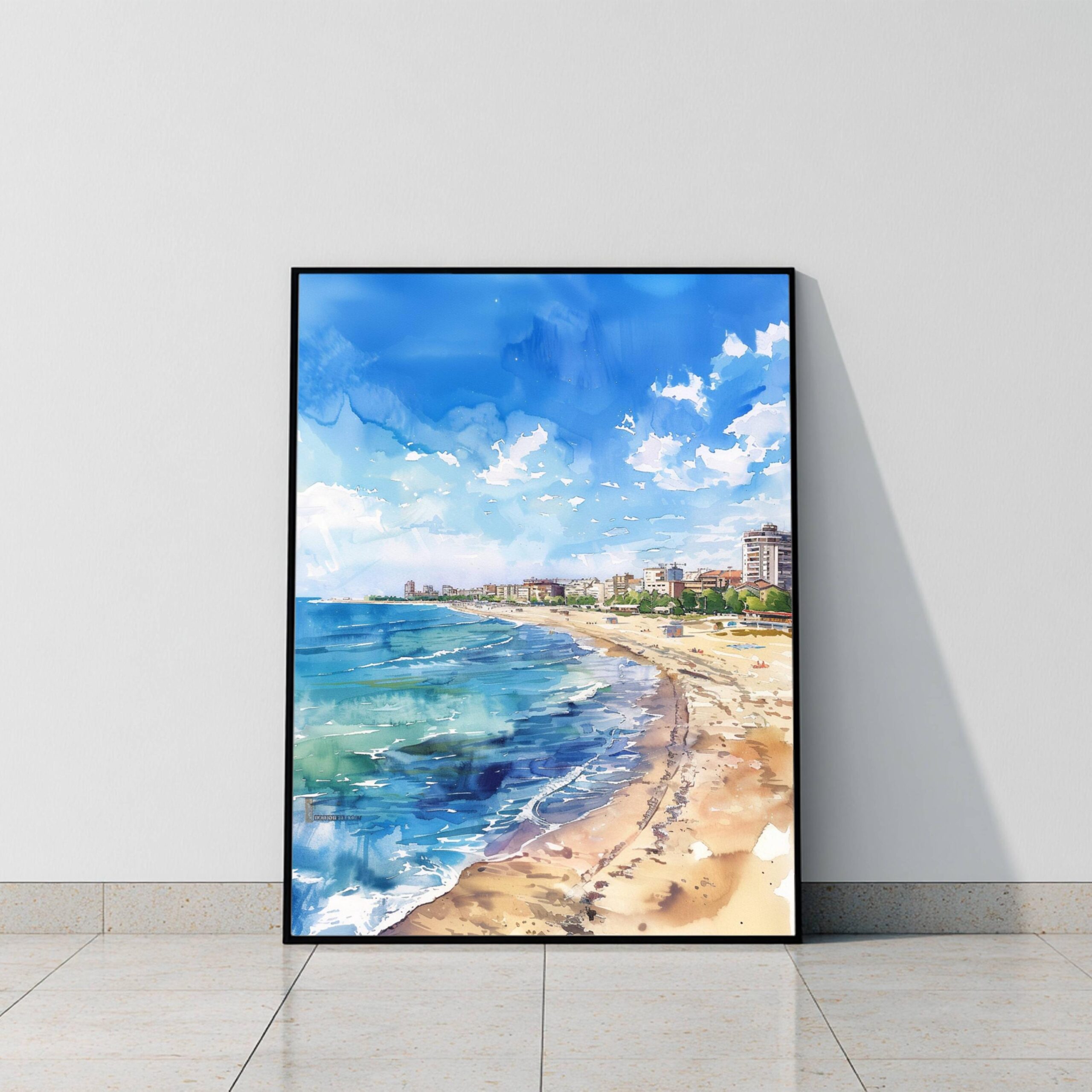Mamaia Beach Romania Watercolor Art Print: Europe Travel Art Poster - Image 9